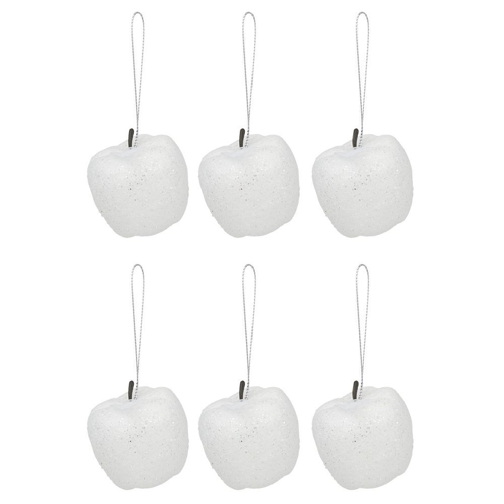 Pomme à paillettes à suspendre No&euml;l x6