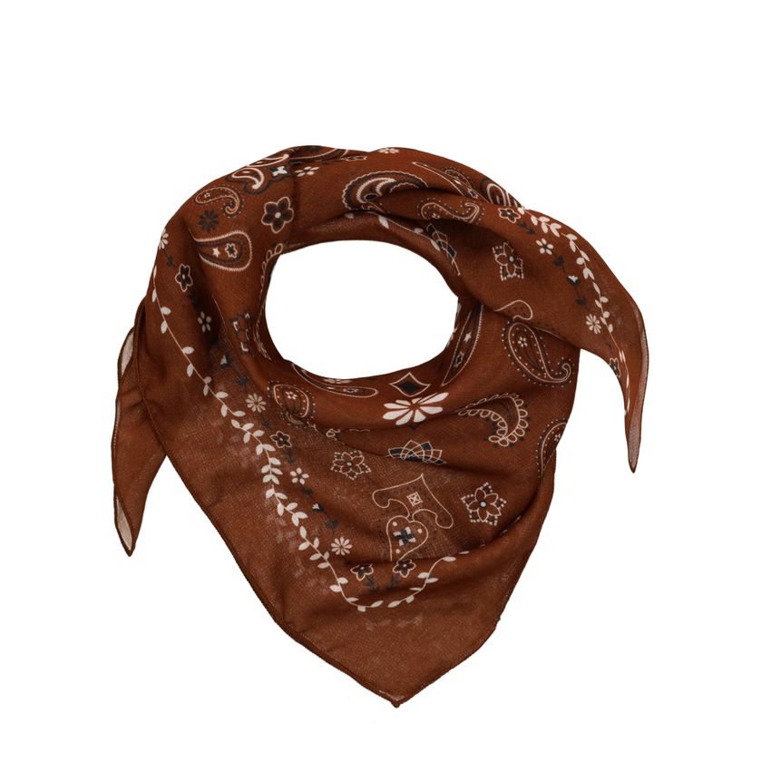 Manfield Donkerbruin sjaaltje met zwart- en witte details