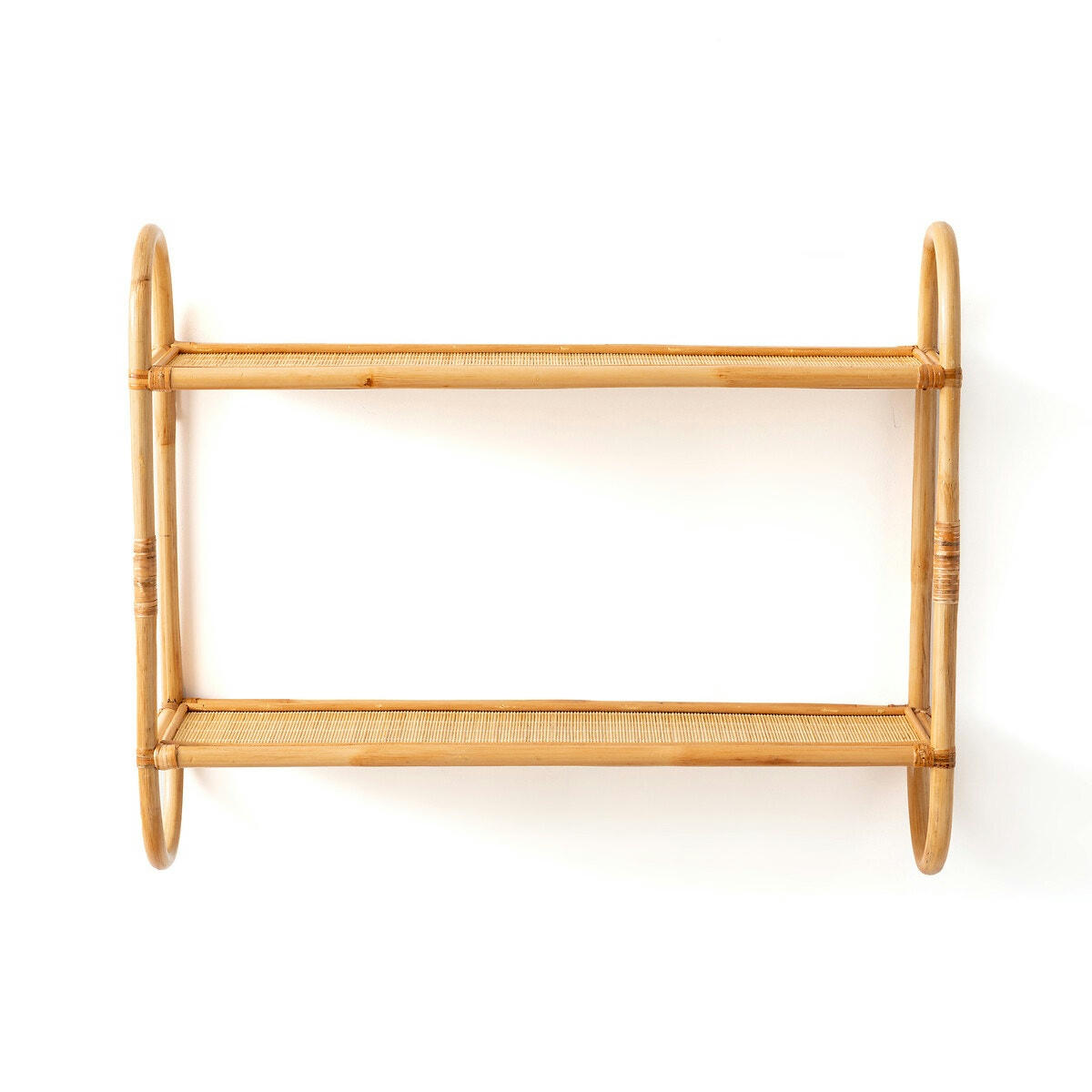 Etagère murale double en rotin L60 cm, Malu