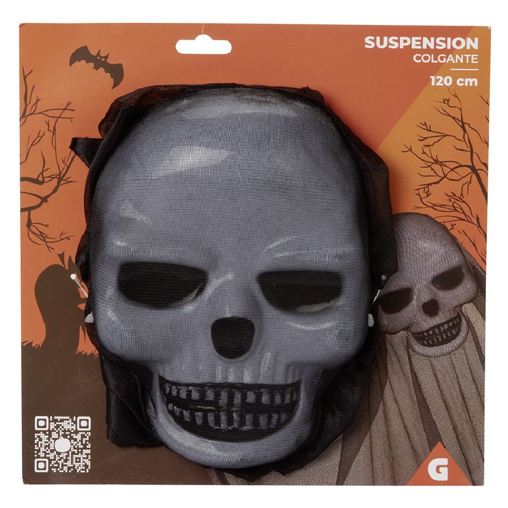 Suspension Halloween squelette fantôme H120 cm