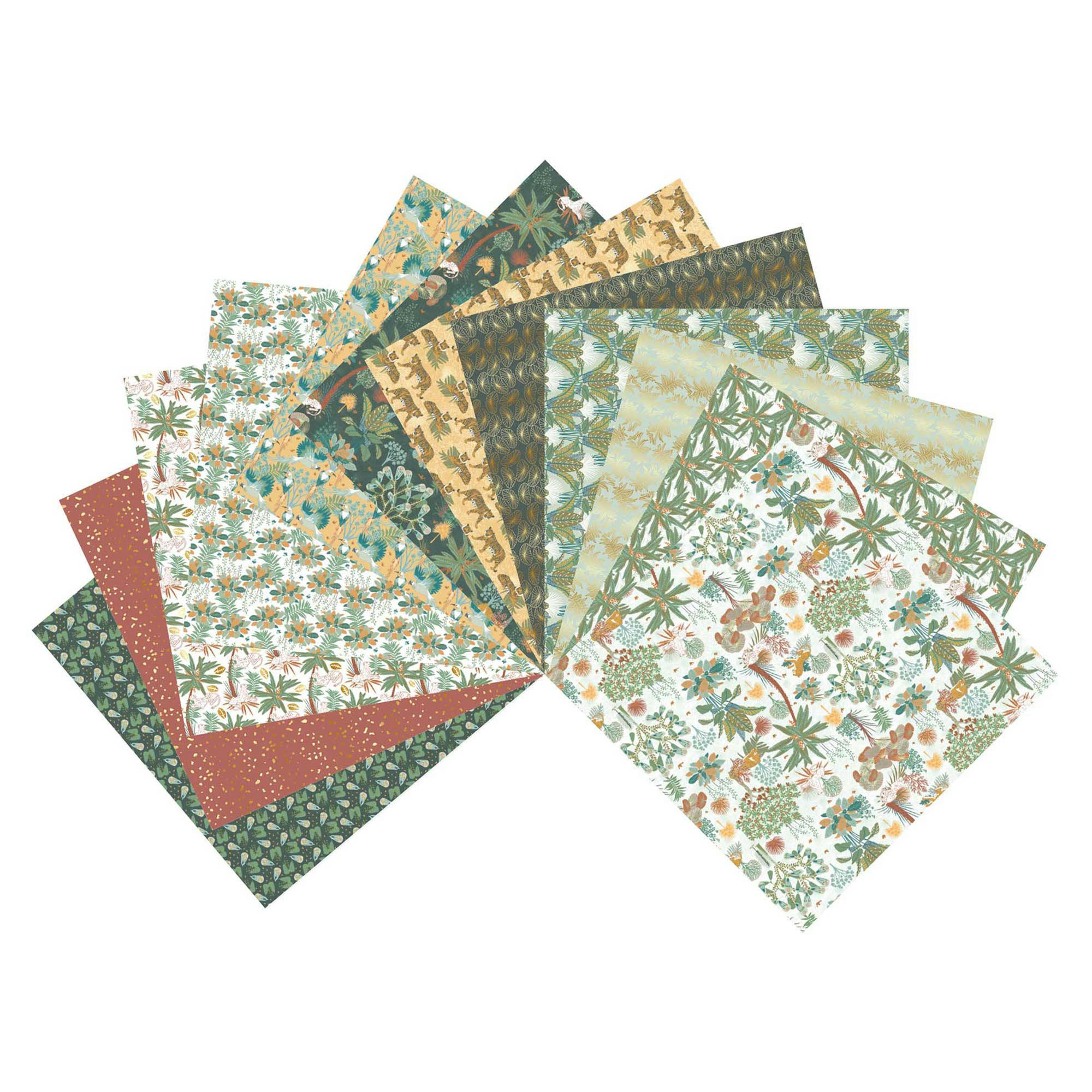 - Set de papiers imprimés safari x6