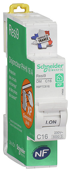Disjoncteur peignable courbe C phase   neutre 16A Schneider Electric Resi9 XP