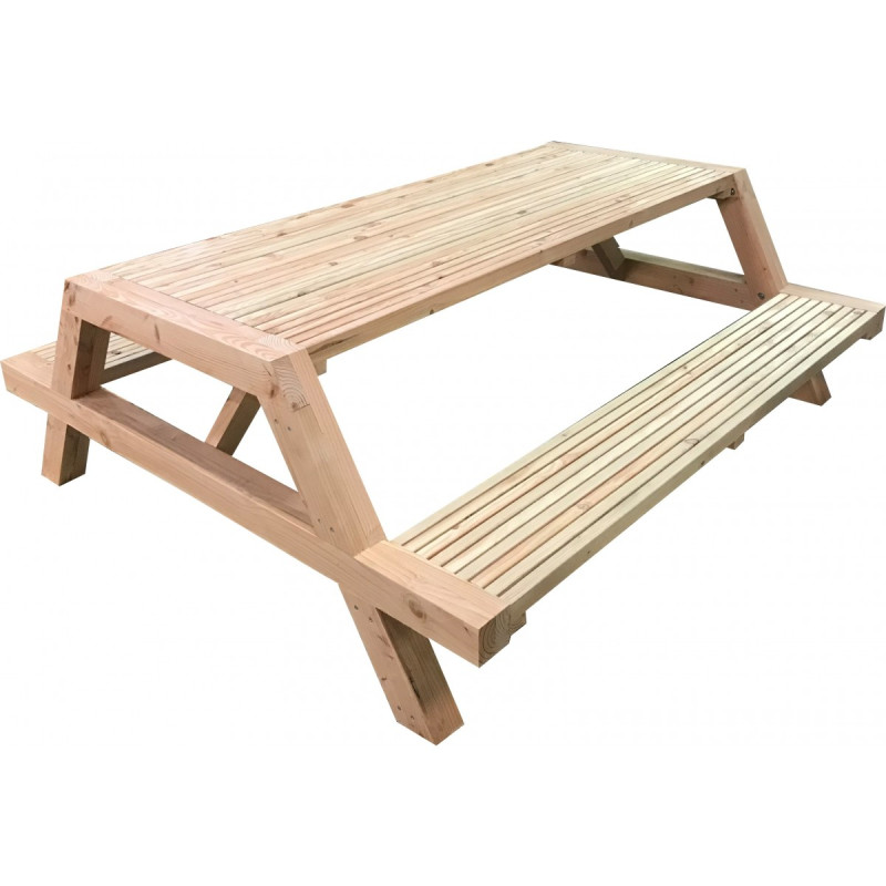 Table de jardin pique-nique en pin 200 x 175 x 70 cm SOLID