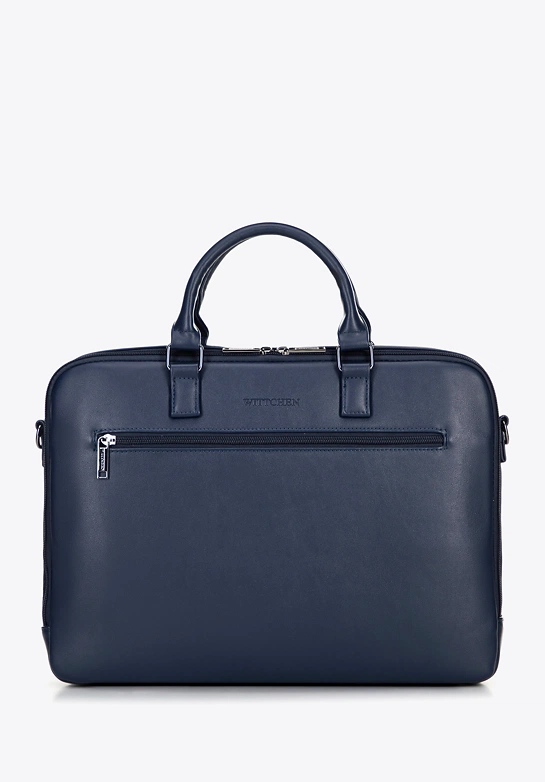 Męska torba na laptopa 16” z imitacji skóry granatowa