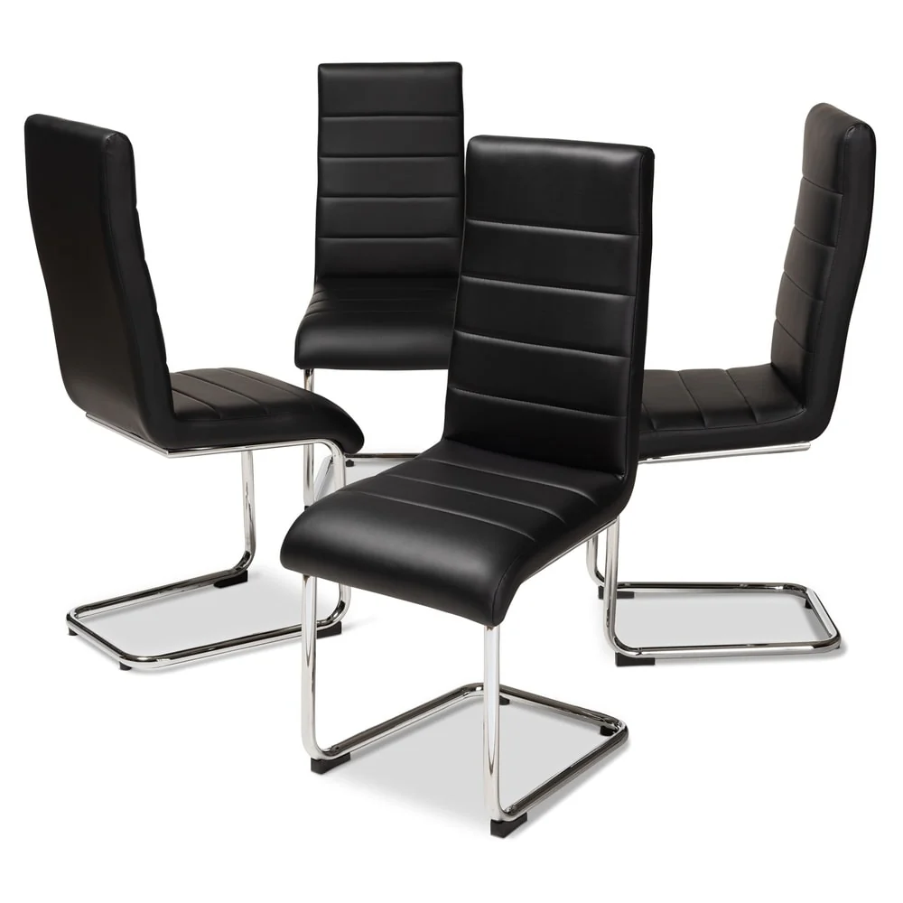 Modern Faux Leather Dining Chair 4-Piece Set by Baxton Studio