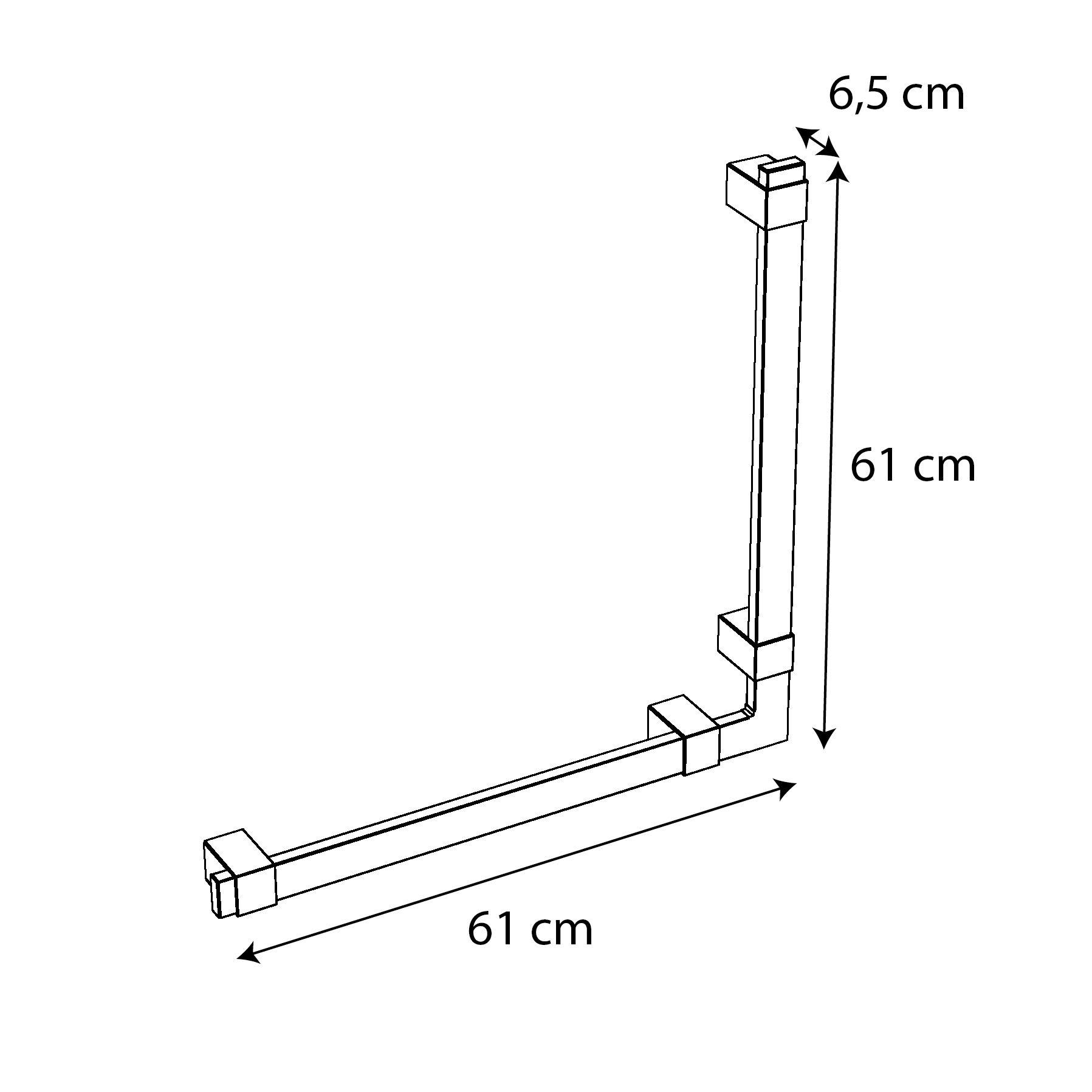 LOFT-GAME - Poignée PMR coudée  Acier inoxydable  Noir  à fixer au mur