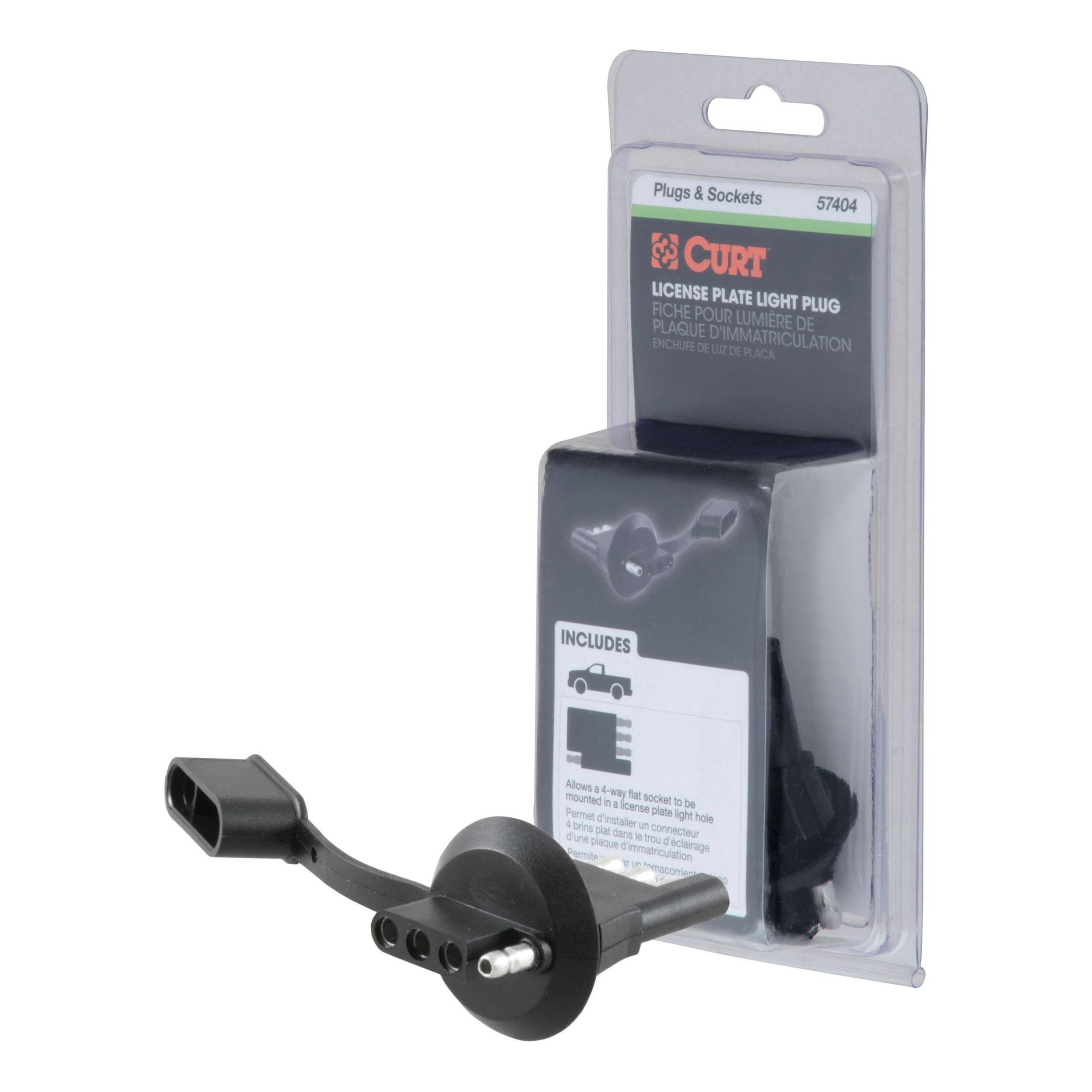 CURT 4-Way Flat License Plate Light Plug Adapter (Packaged)