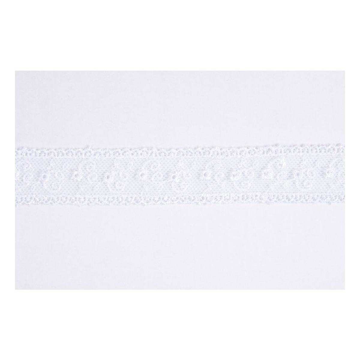 White Embroidered Tulle Lace Trim by the Metre