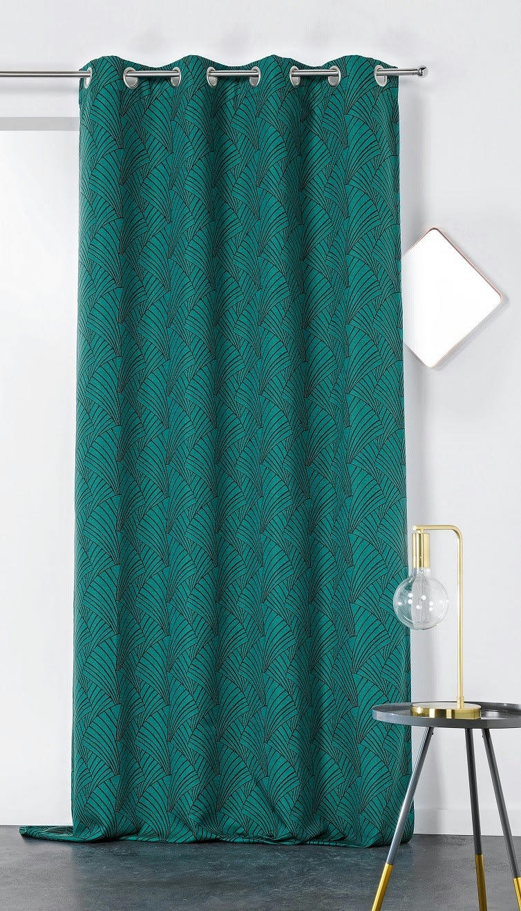 - Rideau art deco vert foncé