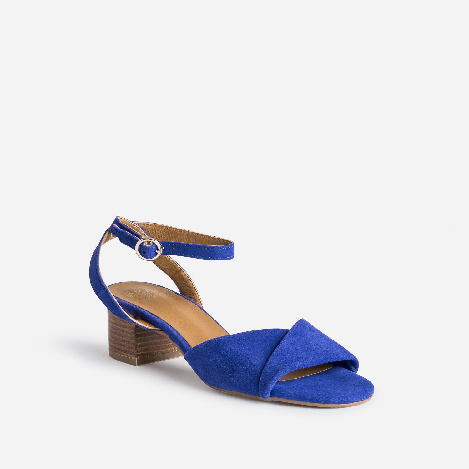 Sandale ERAM FLEX bleu électrique cuir velours