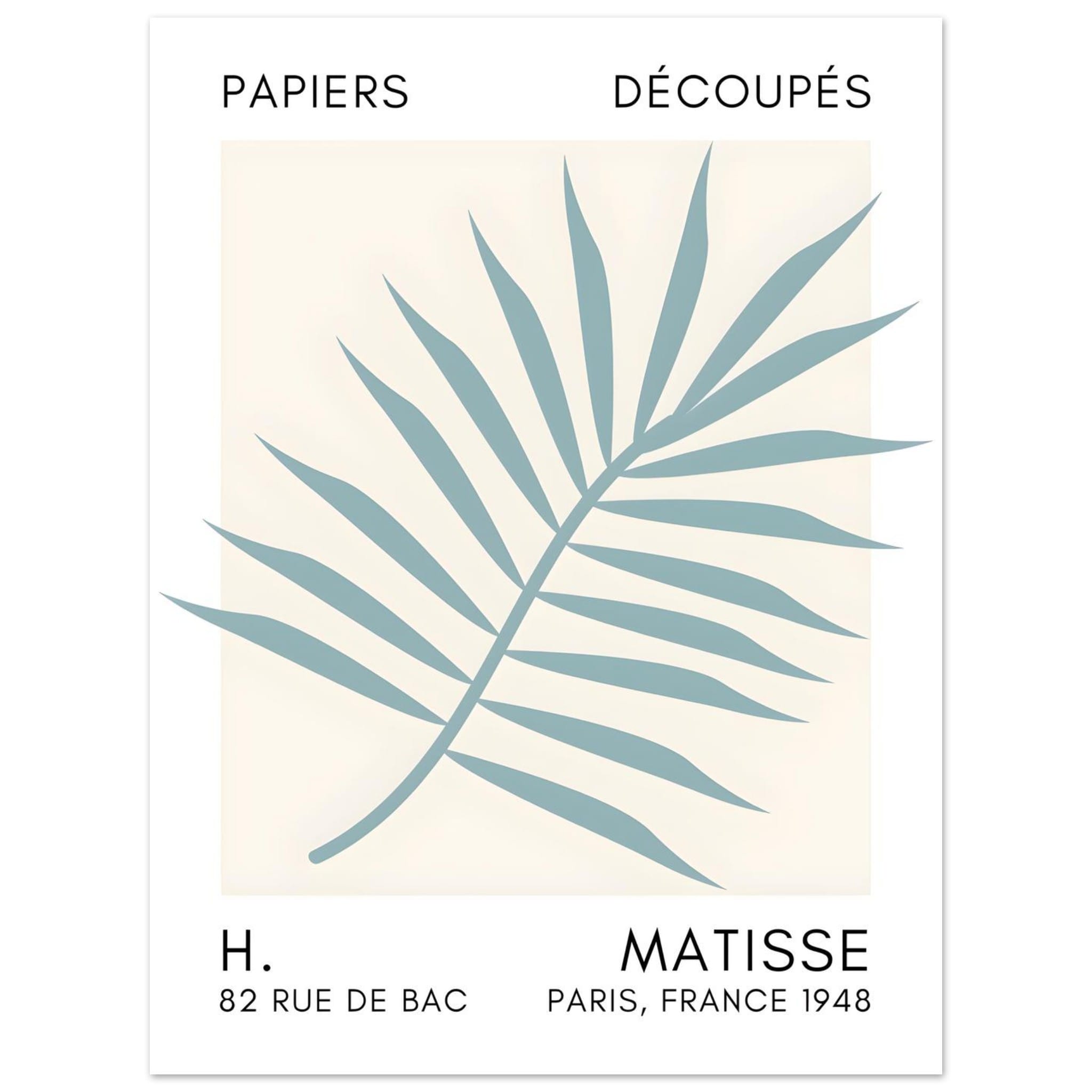 Artfulprints Poster Matisse – Floral reef turquoise  - 30x40 cm - Turquoise