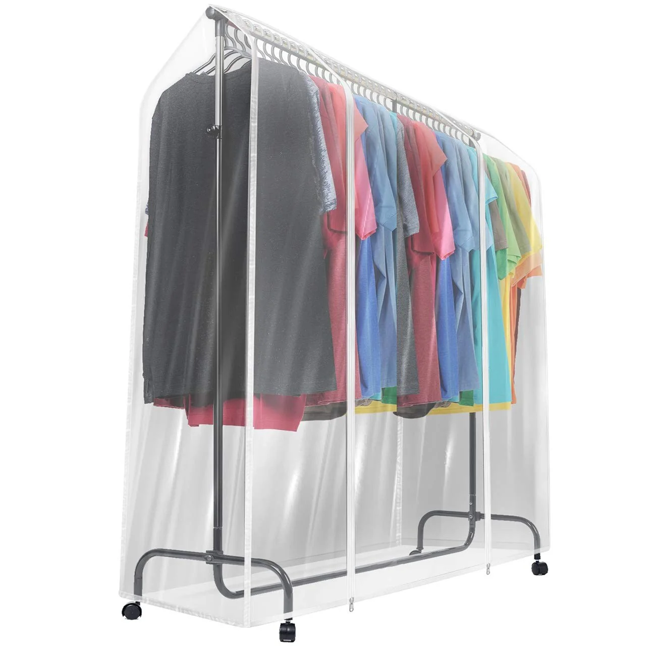 6 Ft Transparent Clothes Rail Cover Gament Coat Hanger Protector Storage