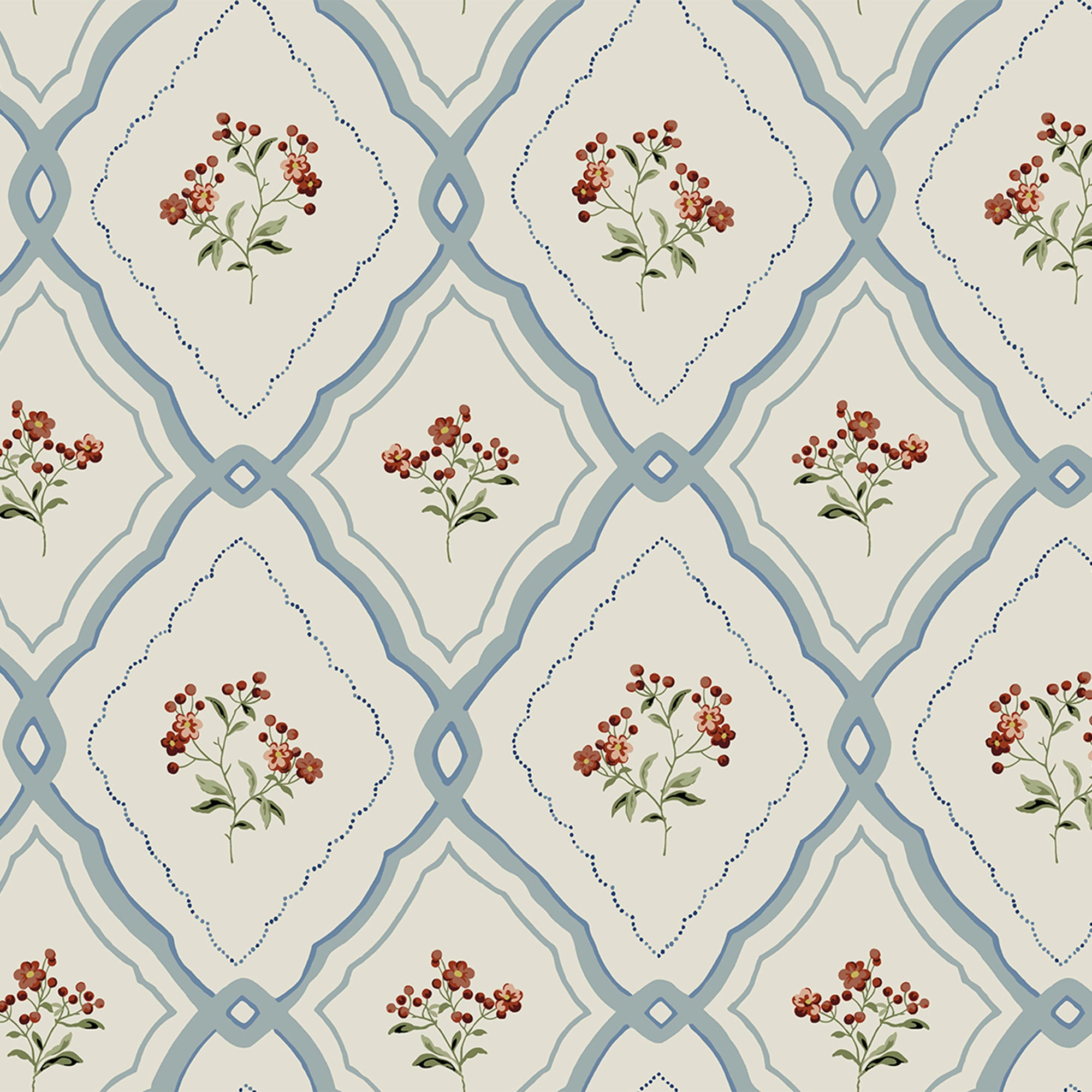 Laura Ashley Vliesbehang Pinford Trellis Pale Seaspray 10mx52cm