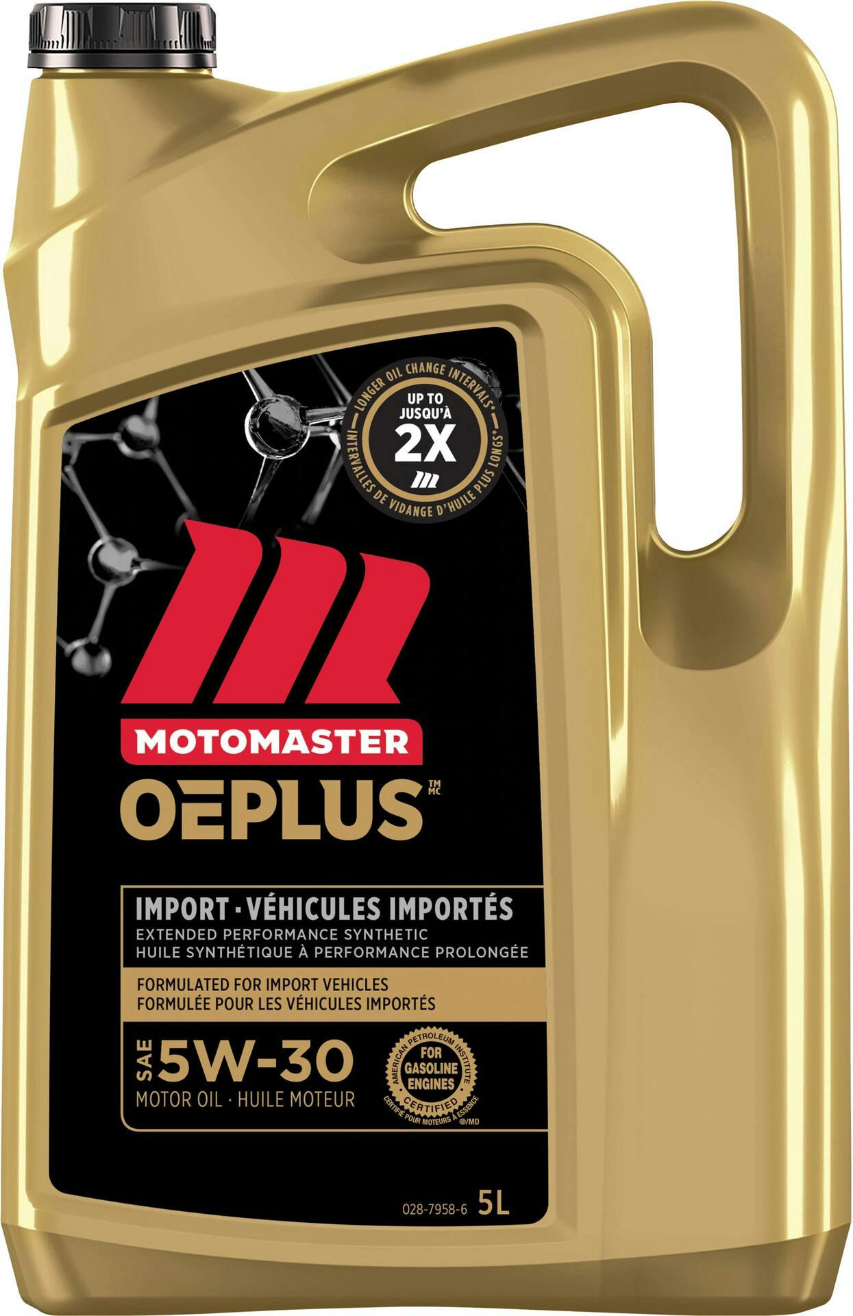 MotoMaster OEPLUS Import Premium 5W30 Synthetic Engine/Motor Oil, 5-L