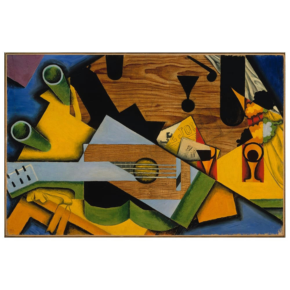 - Tableau nature morte à la guitare Juan Gris 60x90cm