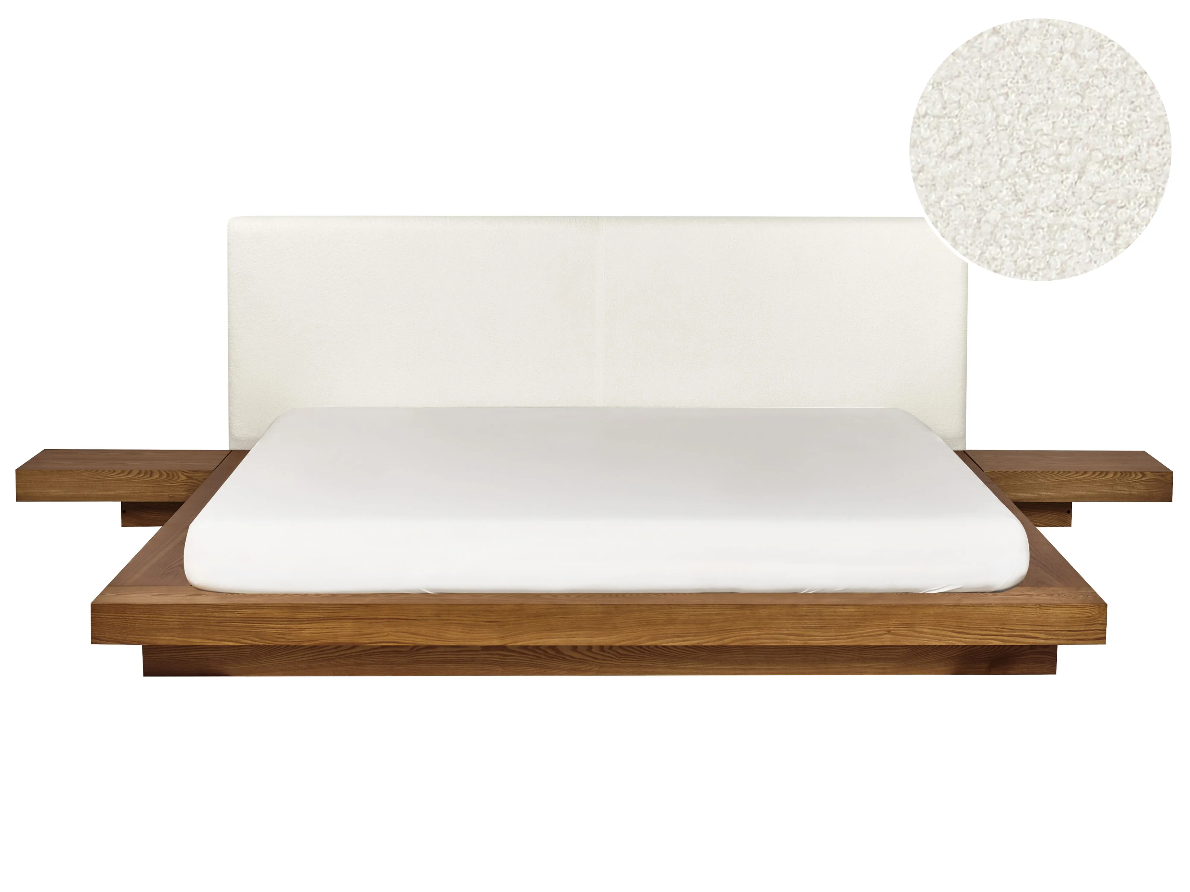 Bed Boucle ZEN 180 x 200 cm (EU Super King) Natural Ash Wood
