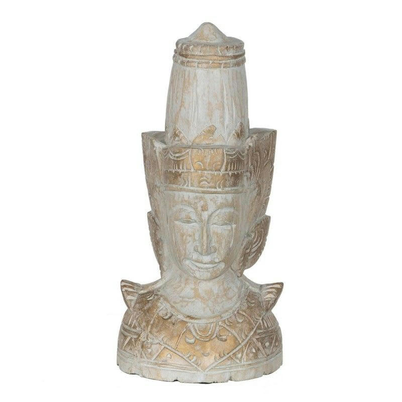 - Statue buste de bouddha en bois 40 cm