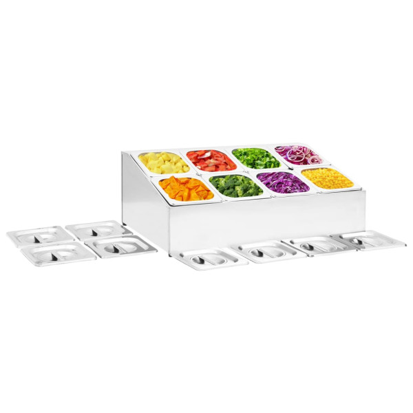Pojemnik gastronomiczny Srebrny 66.8 x 40 x 25 cm Stal vidaXL
