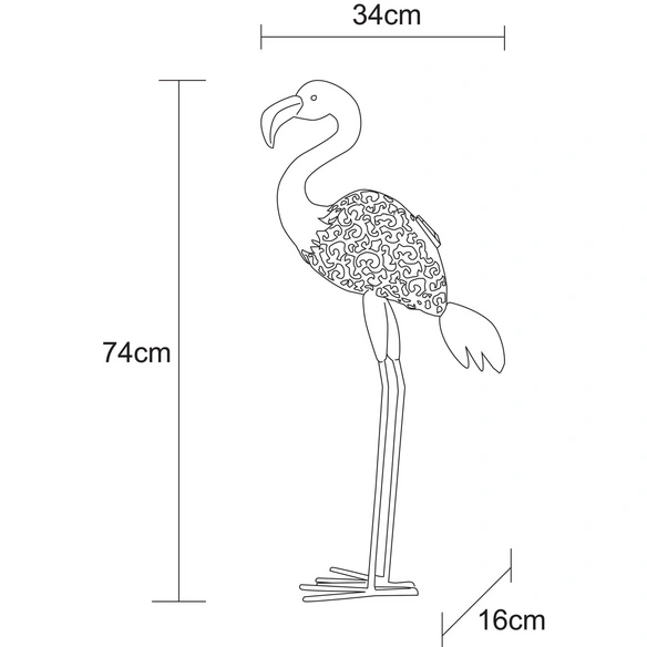 Solarleuchte »Flamingo«, HxB: 74 x 16 cm, LED, pink