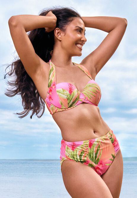 Womens Pink Sunset High Waist Bikini Briefs