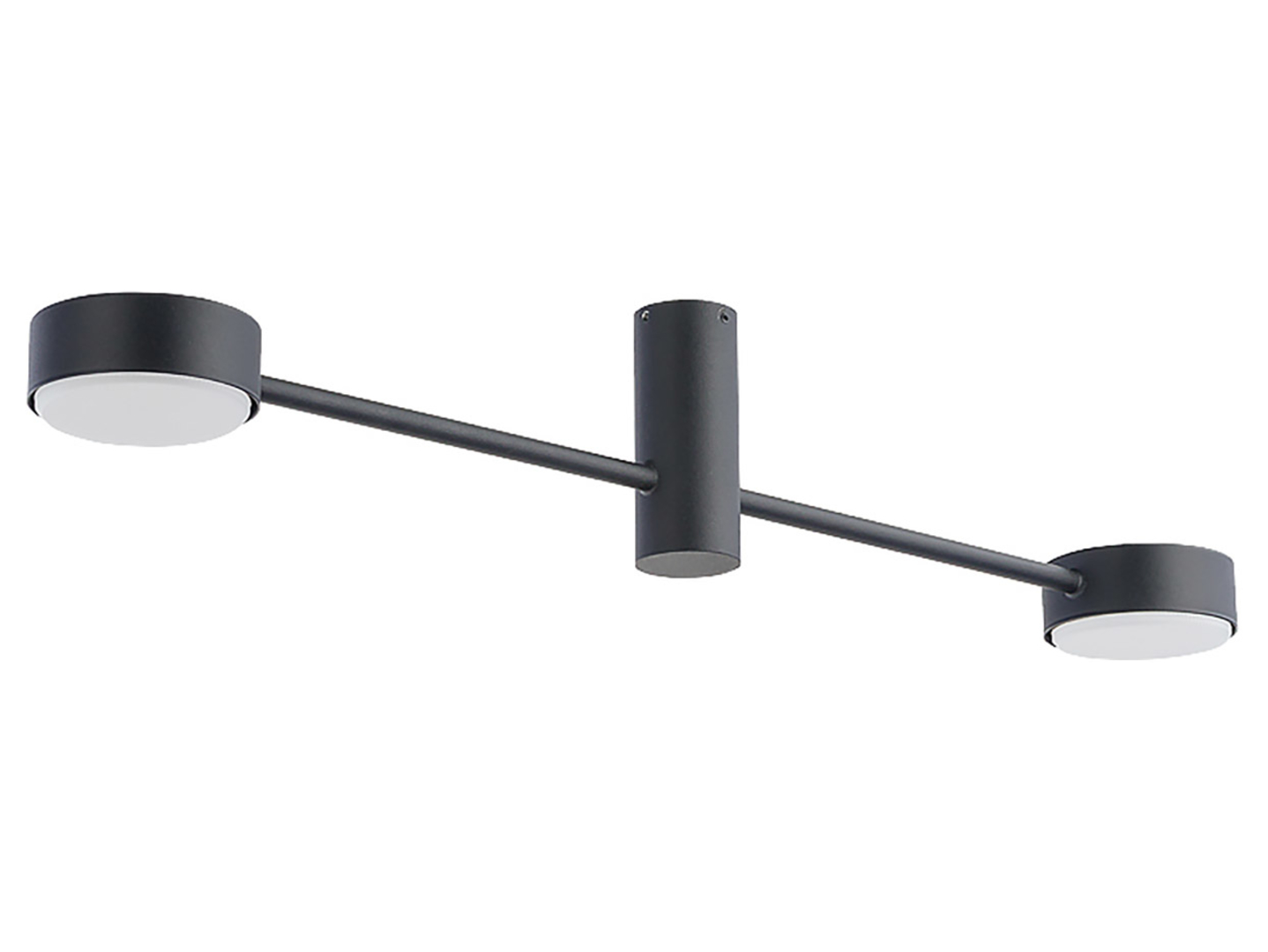 Lampa sufitowa 2-punktowa stalowa czarna