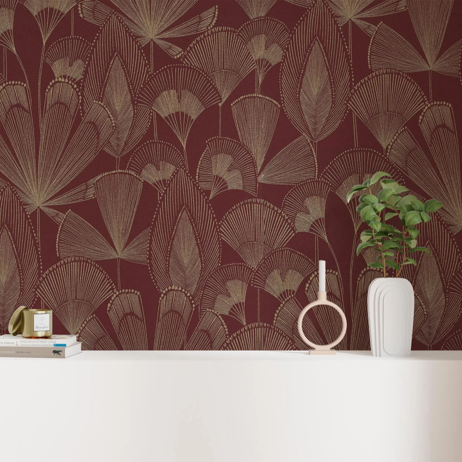 4MURS Papier peint intissé ERICKA coloris rouge bordeaux