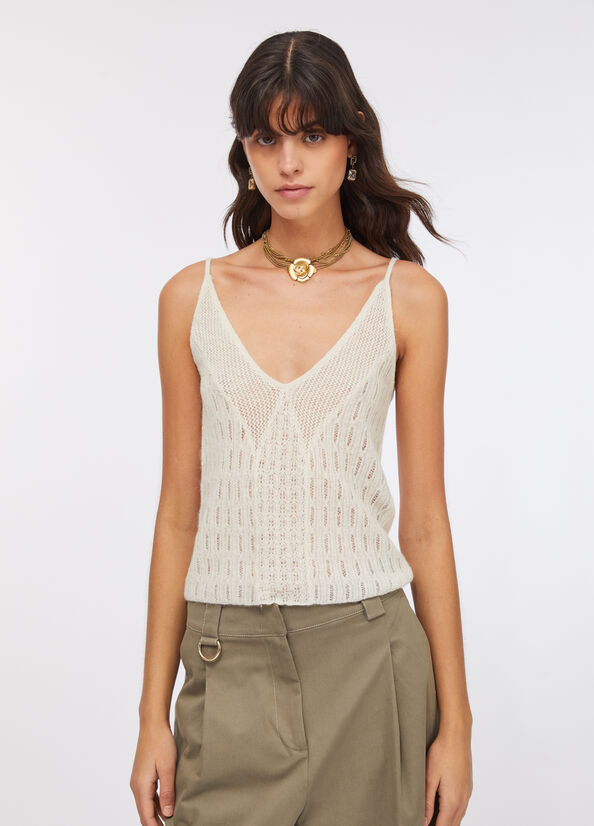 Top in lana e alpaca