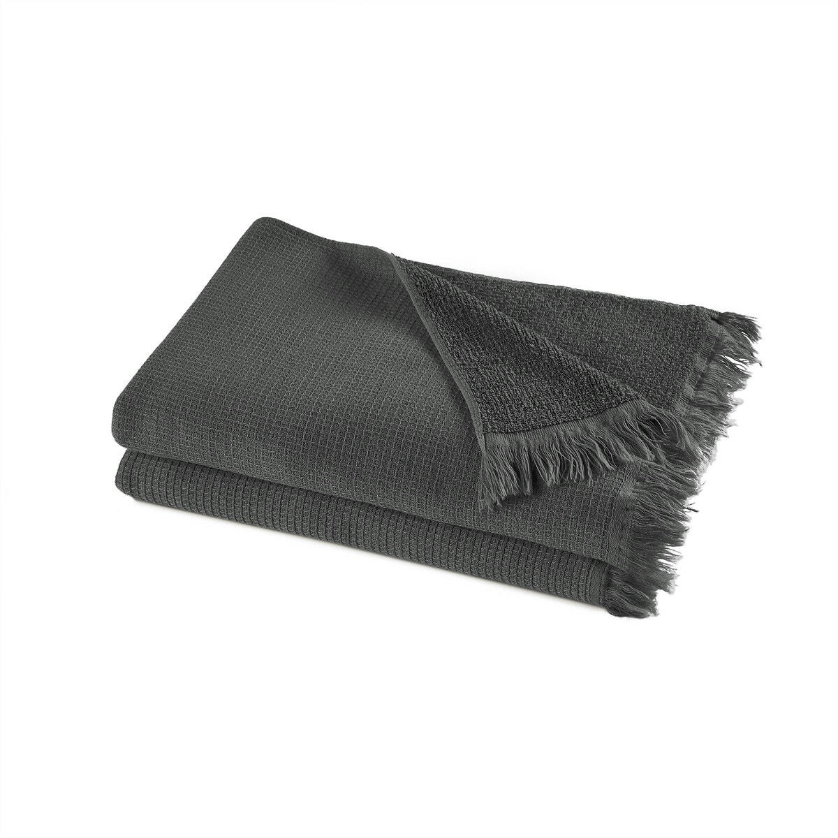 Lot de 2 serviettes coton biologique/lin, Nipaly
