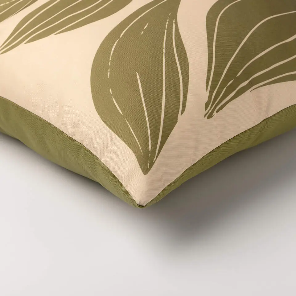 LAURENS - outdoor kussenhoes 45x45 cm - Semolina - beige, groen - beige