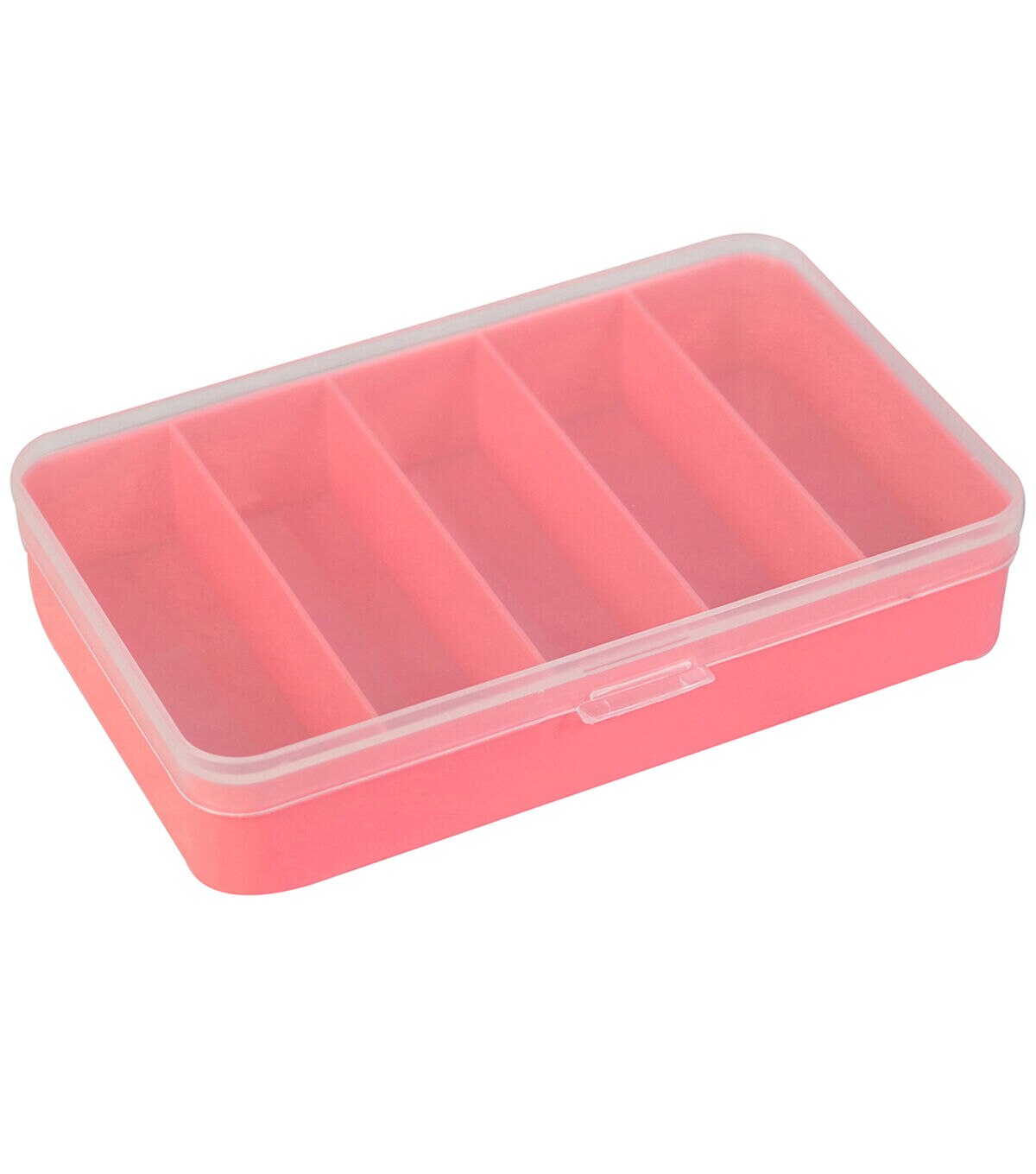Everything Mary 6 Coral 5 Compartment Plastic Storage Box With Lid