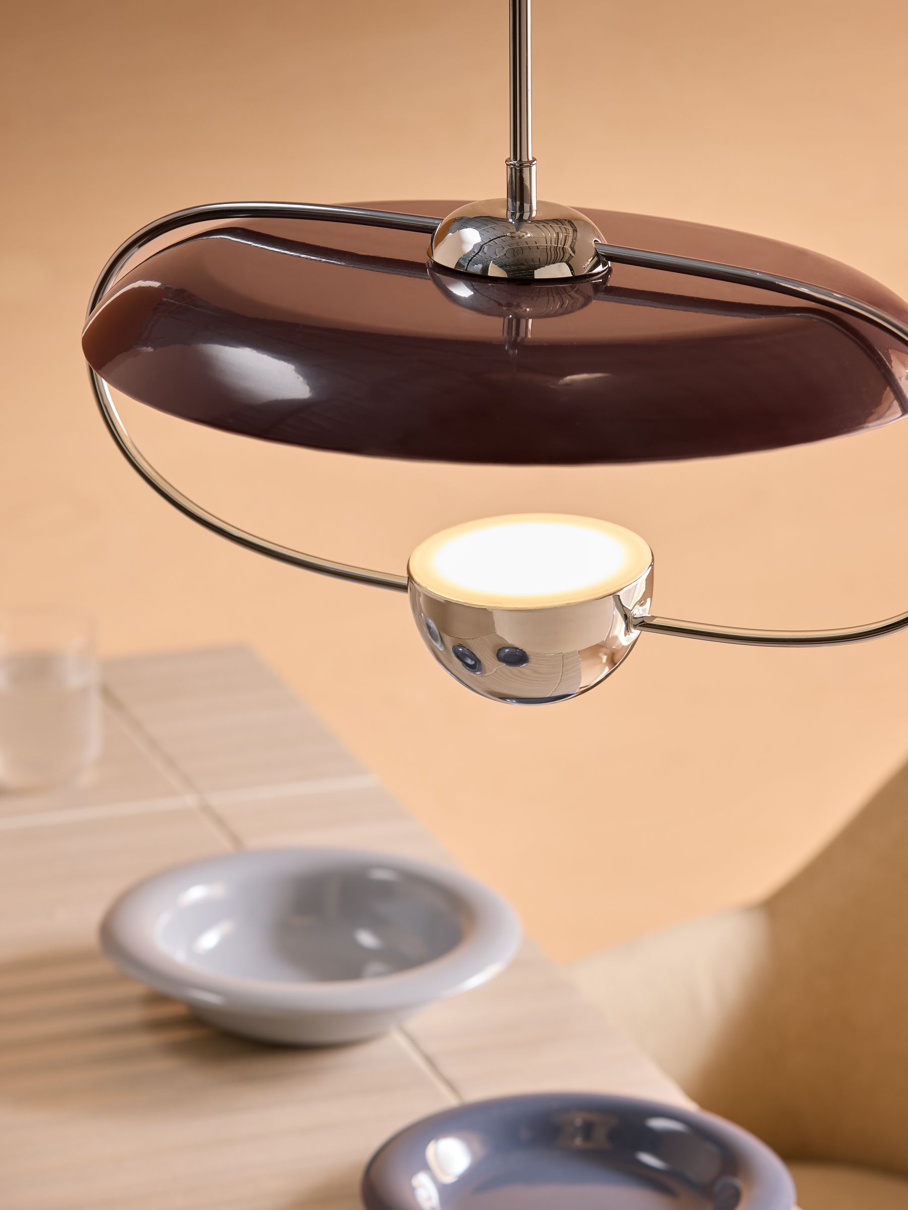 Brando Pendant in Chrome/Brown