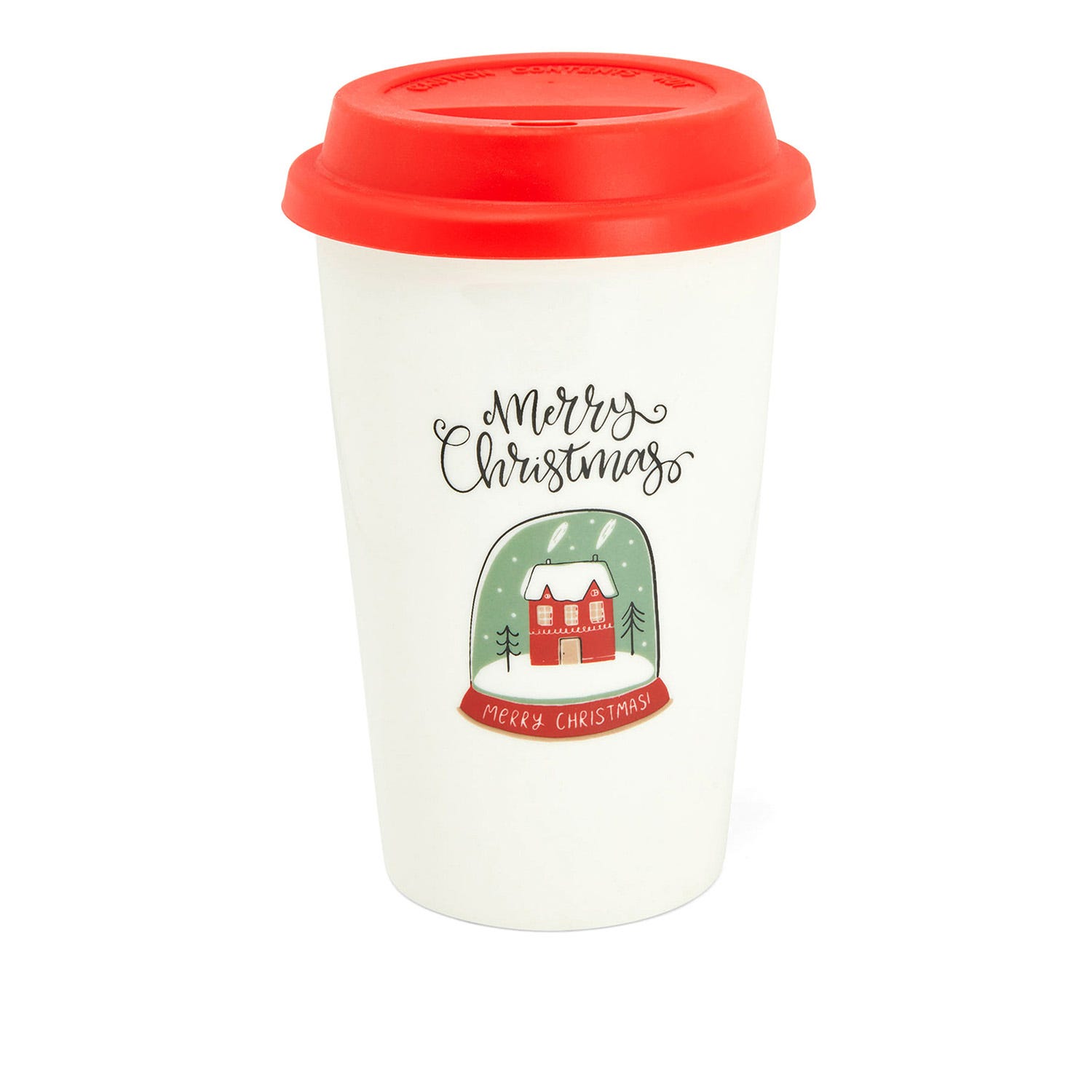 Tazza natalizia 300 ml coperchio Merry Christmas