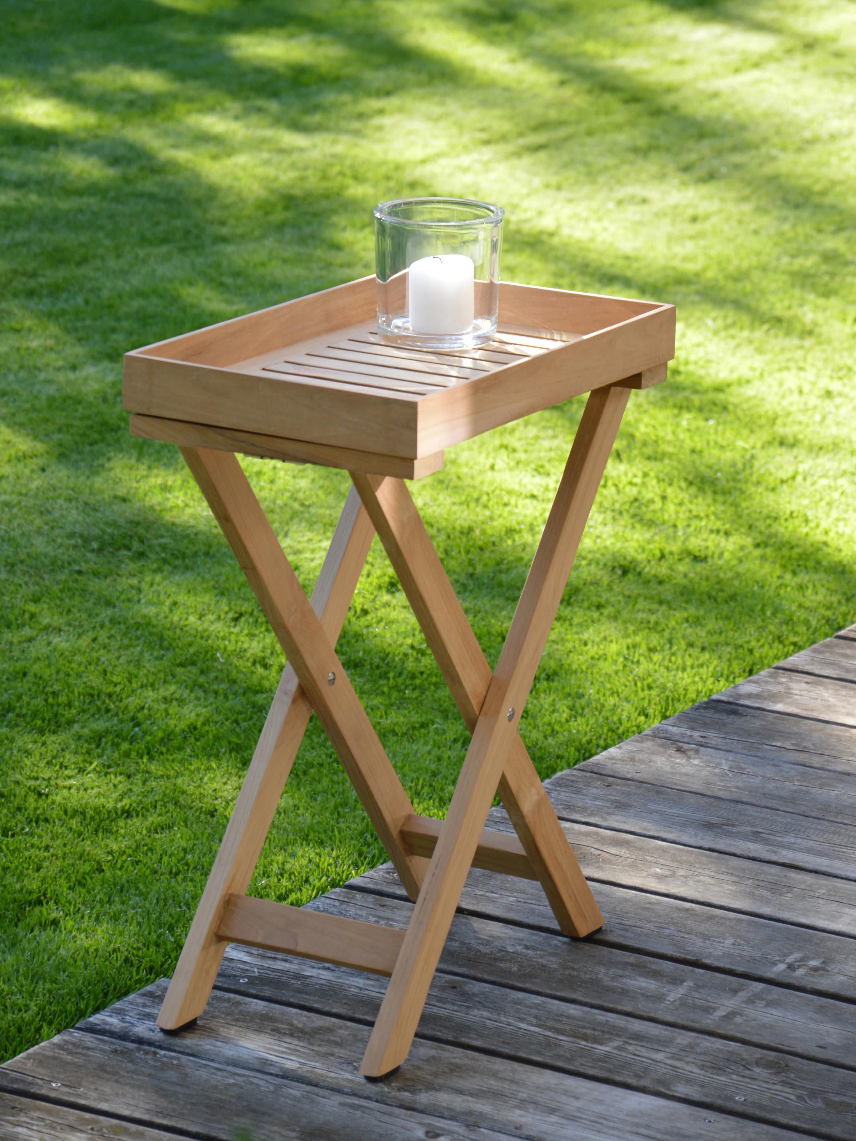 Klappbarer Garten-Beistelltisch Chio aus Teakholz