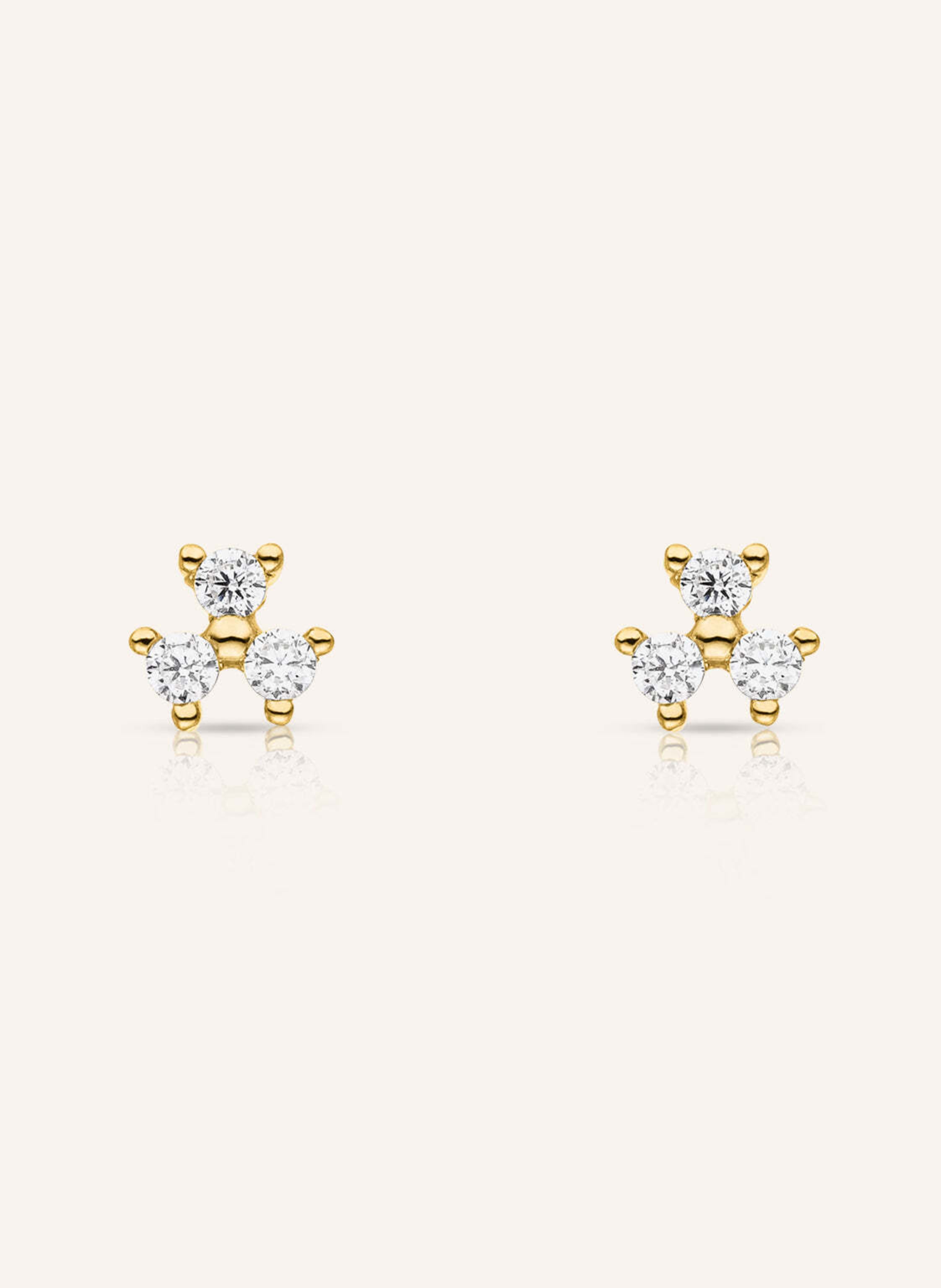 VEYNOU Ohrstecker FLEUR aus 14 Karat Gelbgold und 0,16ct. Lab-Grown Diamanten