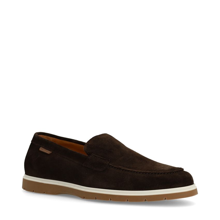 Manfield Bruine suède loafers