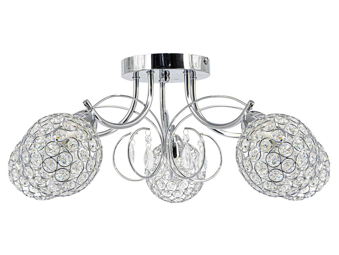 Lampa sufitowa Wenus 5-punktowa metalowa srebrna