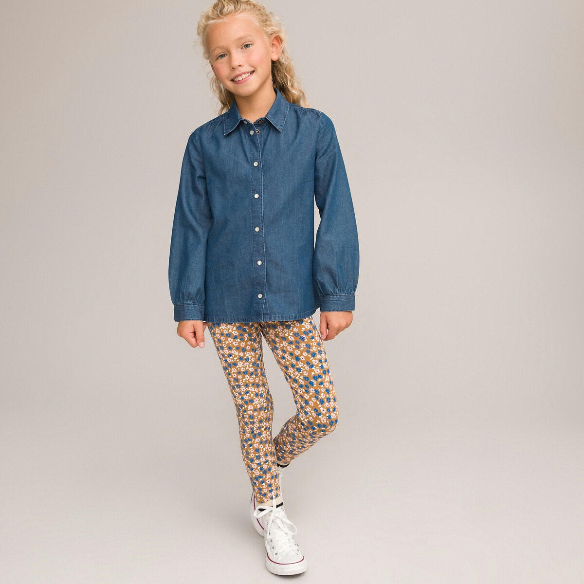 Chemise manches longues, denim léger