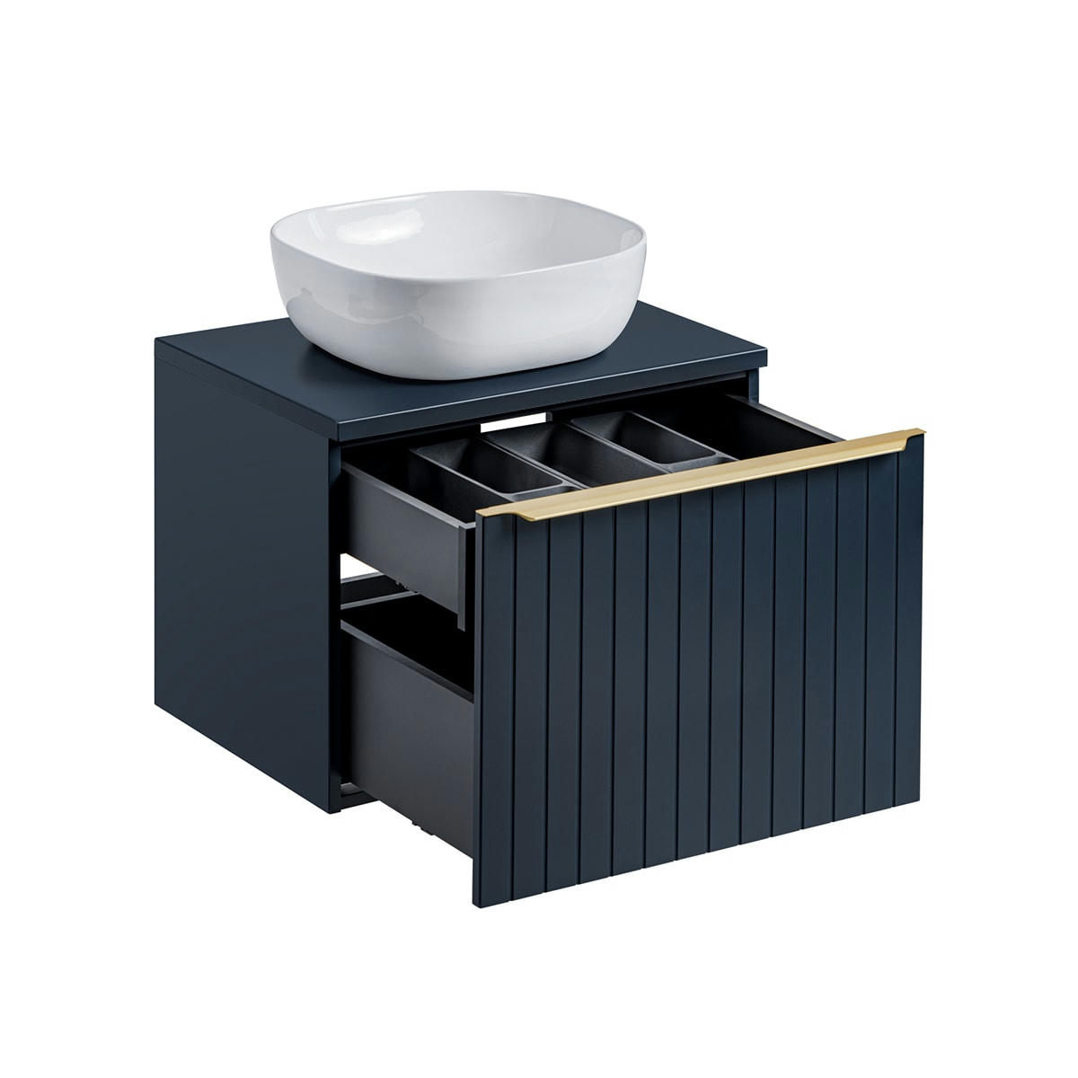 - Meuble simple vasque 60cm bleu