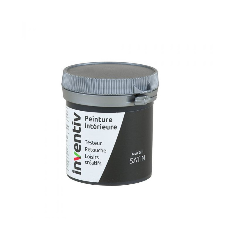 Testeur peinture pour mur boiserie radiateur noir n°3 satiné 0,08 L INVENTIV