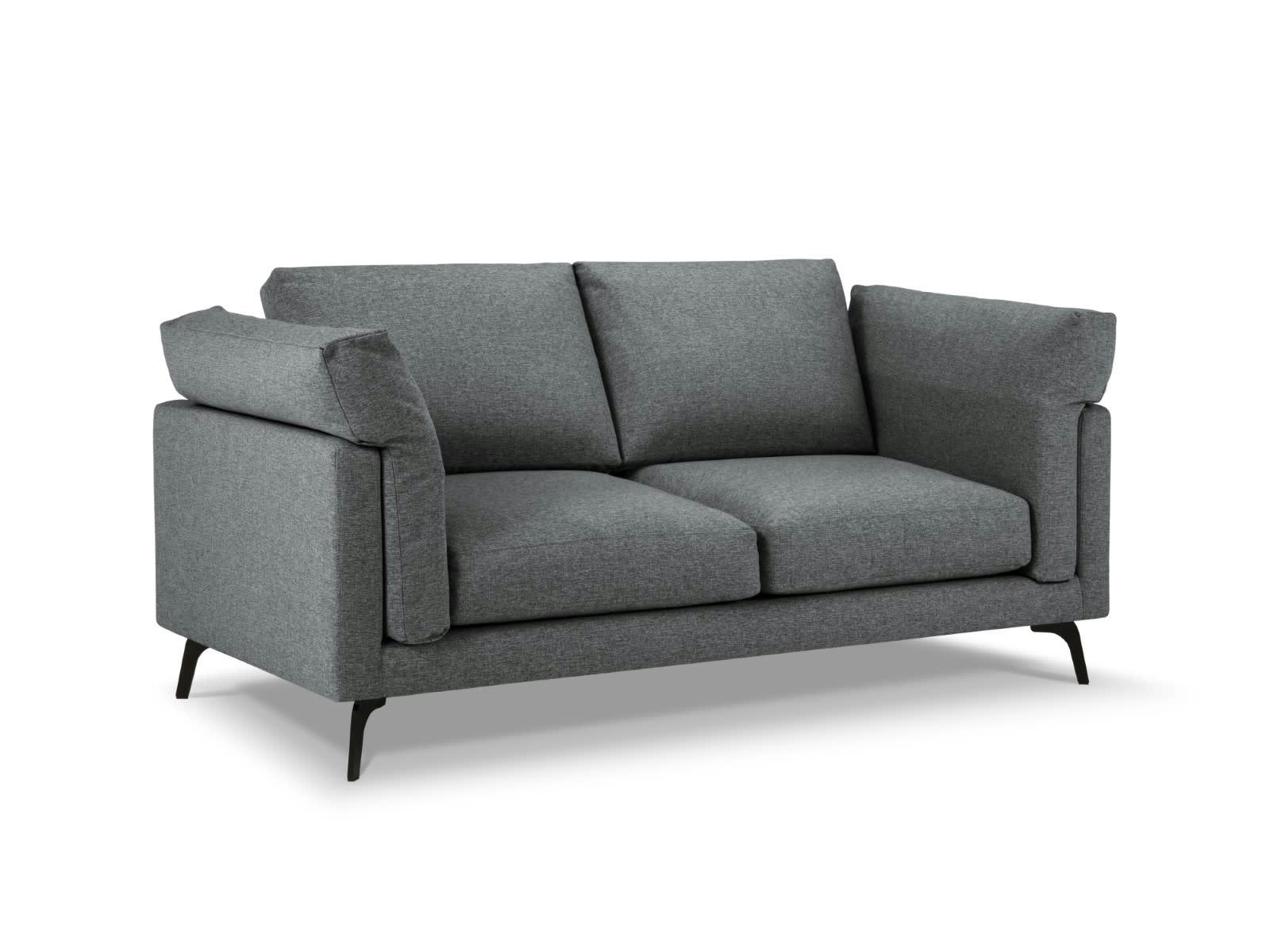 CAMILLE - Canapé 2 places en Tissu Structurel Gris