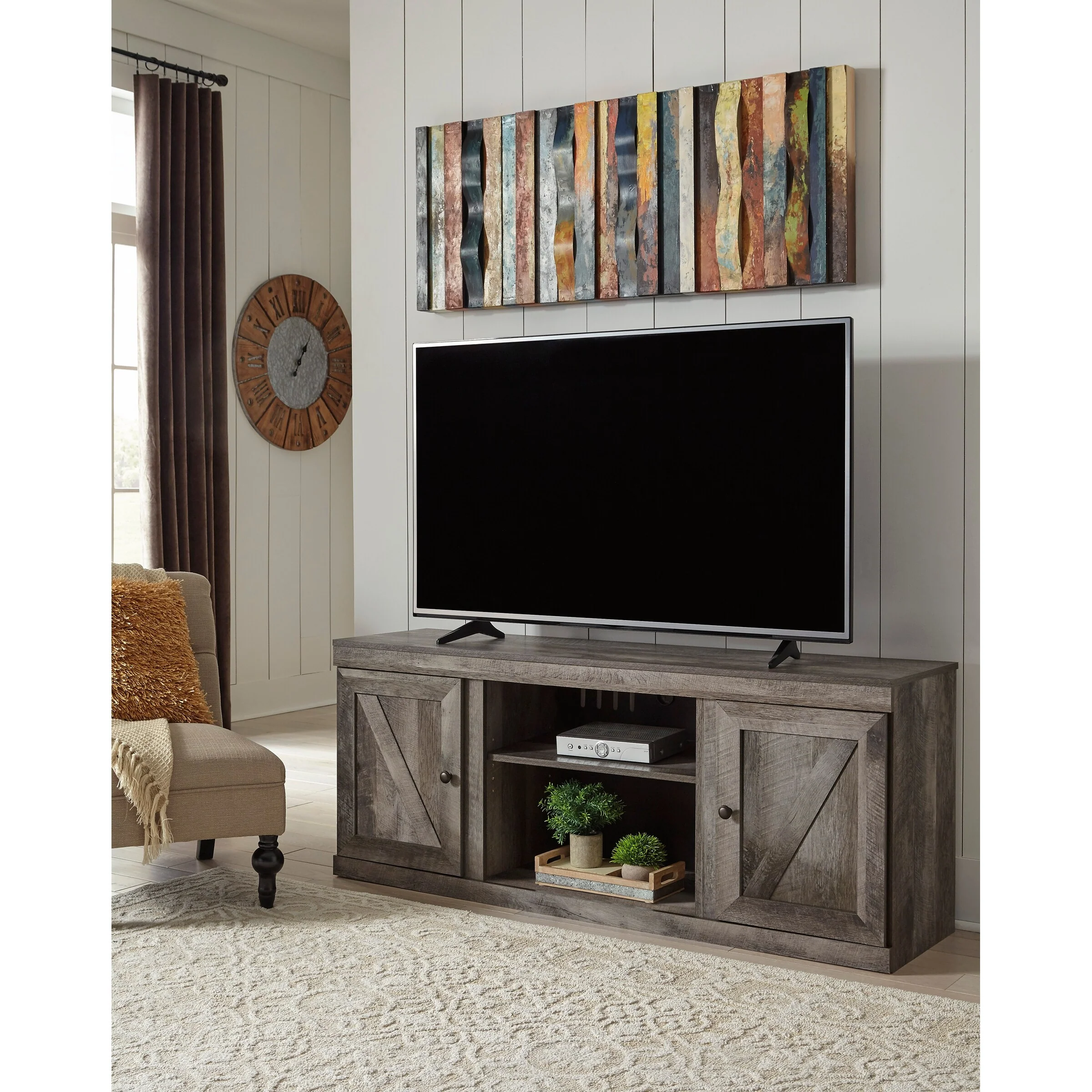 Signature Design by Ashley Wynnlow Weathered Woodgrain 60-inch TV Stand