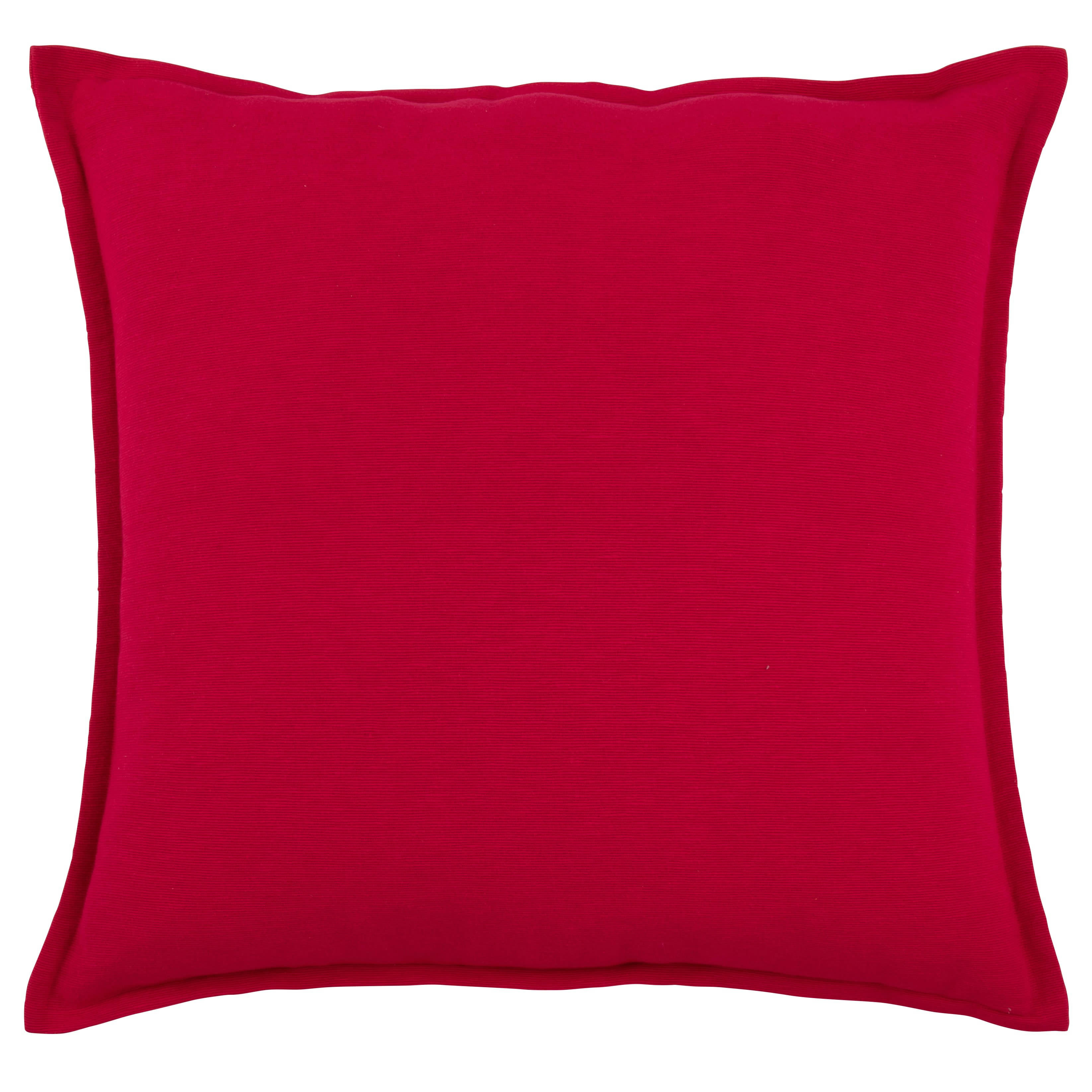 OLARIA - Coussin en coton recyclé uni rose fuchsia 60x60