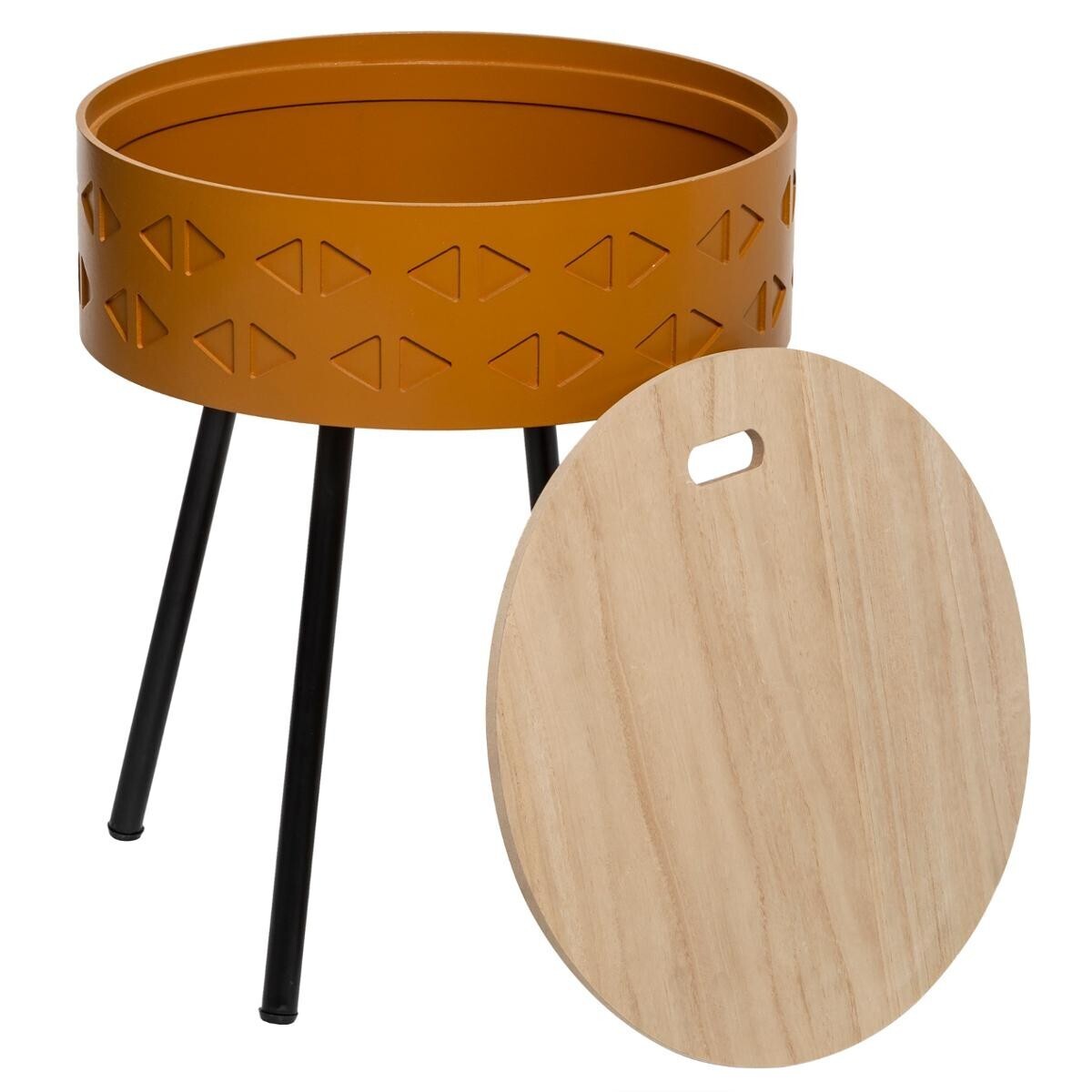Side table "Shiro" Mustard yellow, D.39 cm