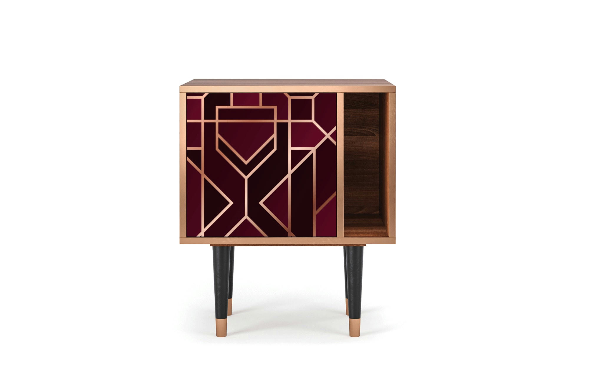 BURGUNDY JEWELERY - Table de chevet bordeaux 1 porte L 58 cm