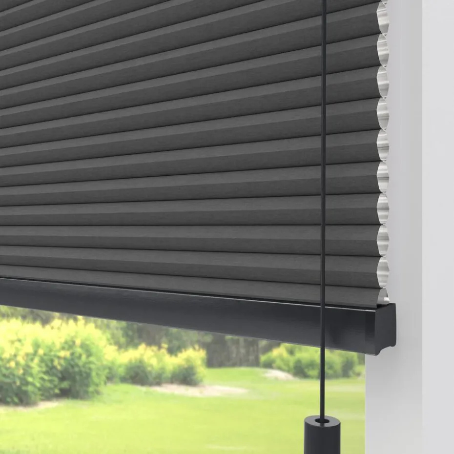 Kwantum Plisségordijnen | Fenstr Dubbel Plissé Aniek  Verduisterend Antraciet