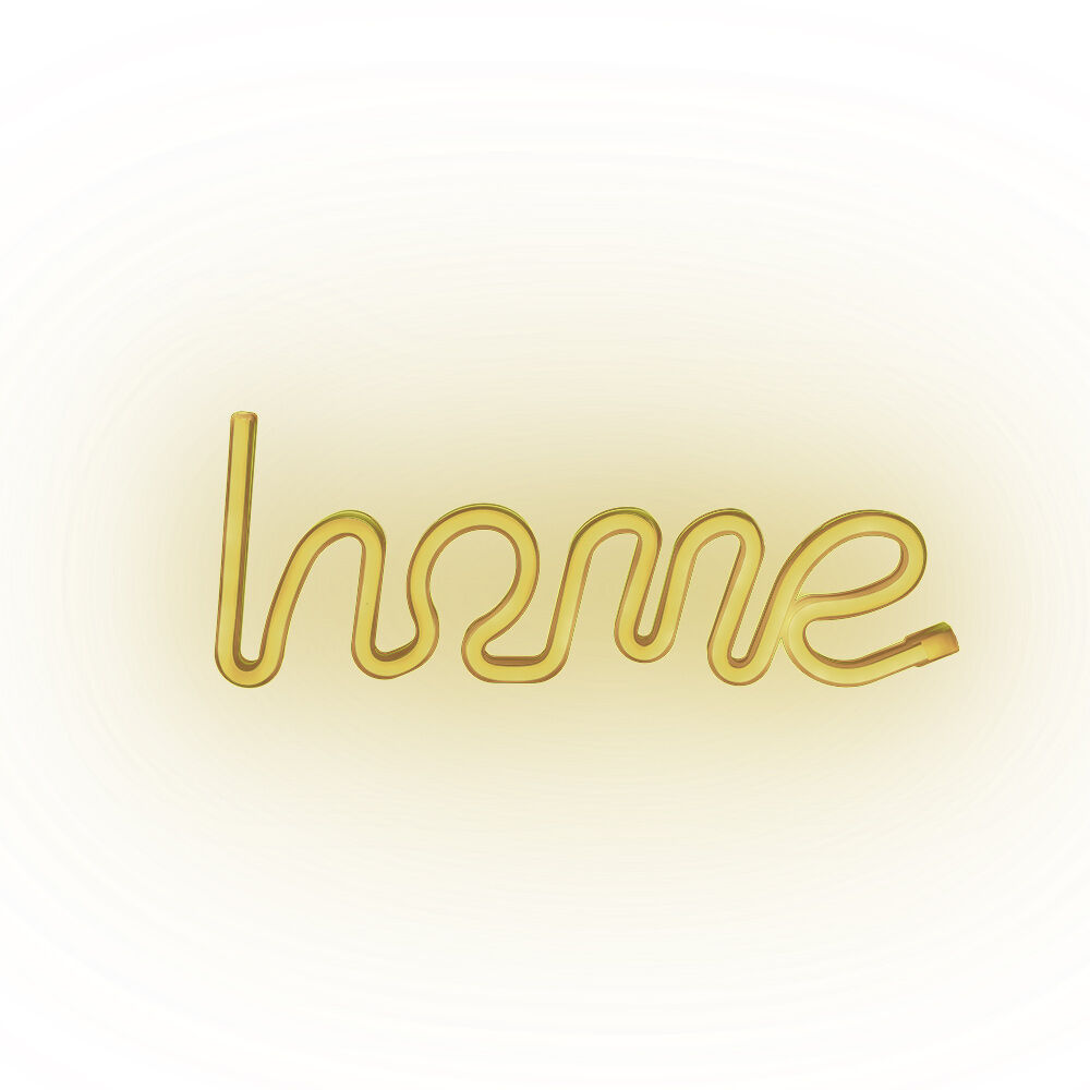 Lampe néon LED forme home jaune à suspendre L34xH12,5cm