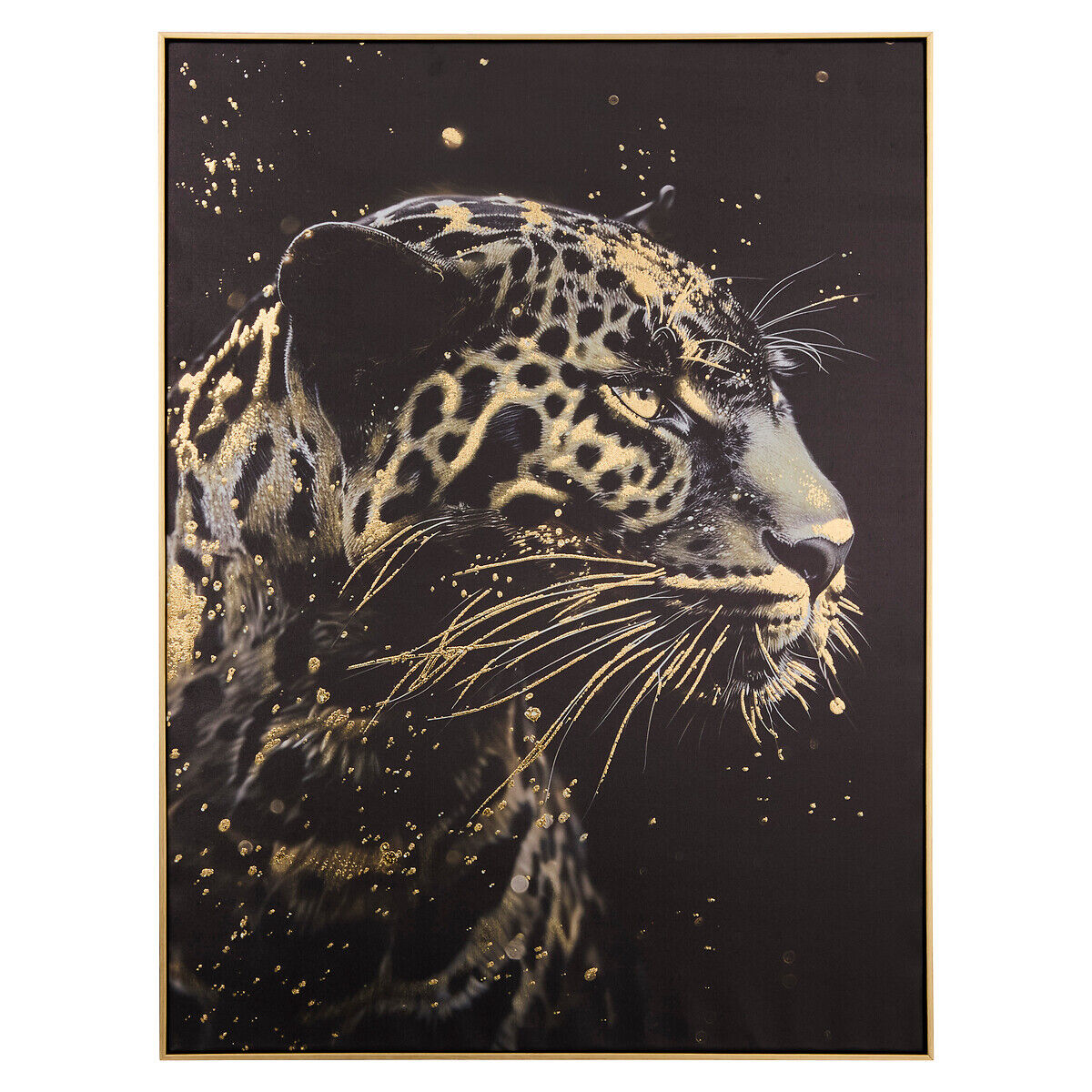 Quadro decorativo leopardo LUPITA preto 78x58cm
