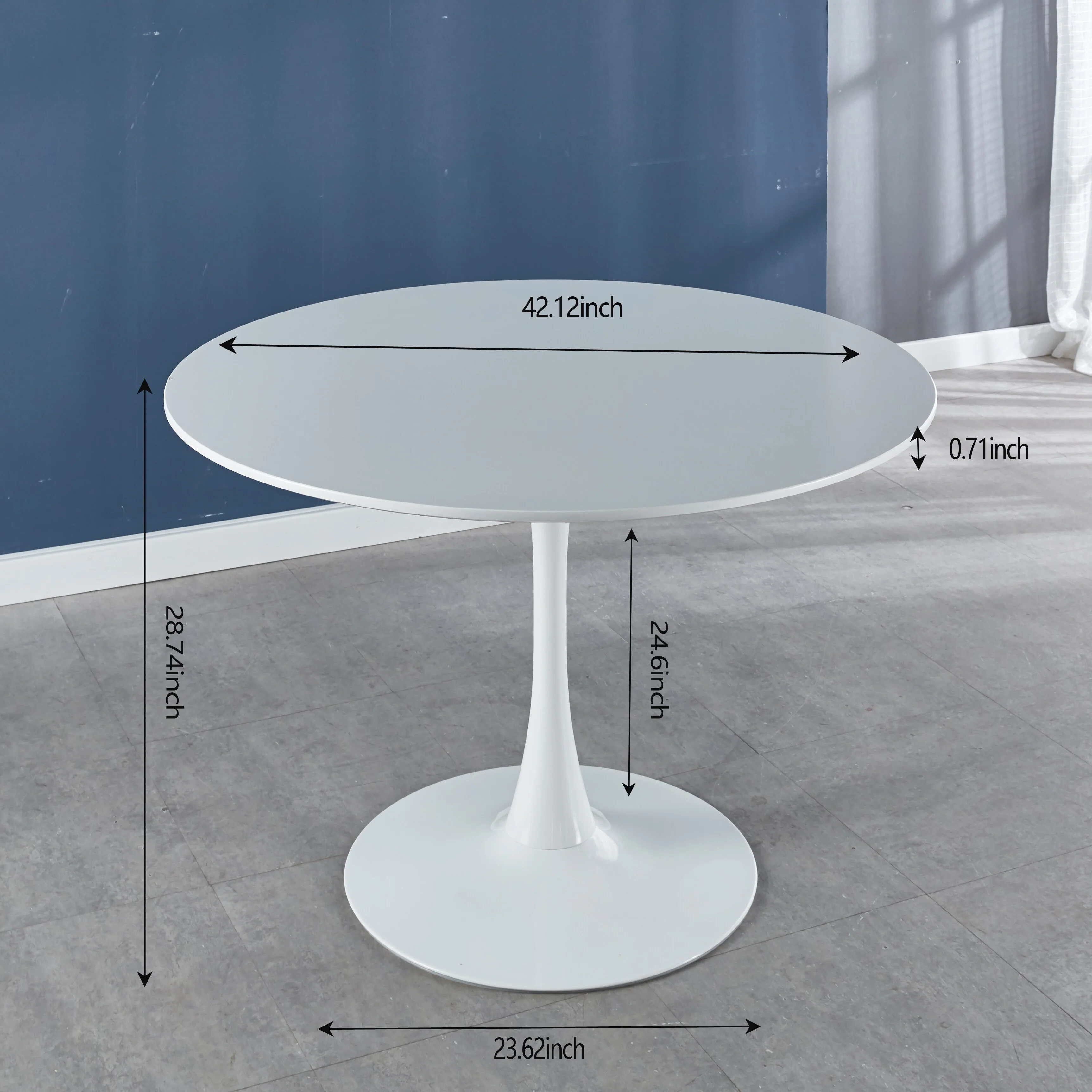 White Tulip Table Mid-century Dining Table for 4-6 people