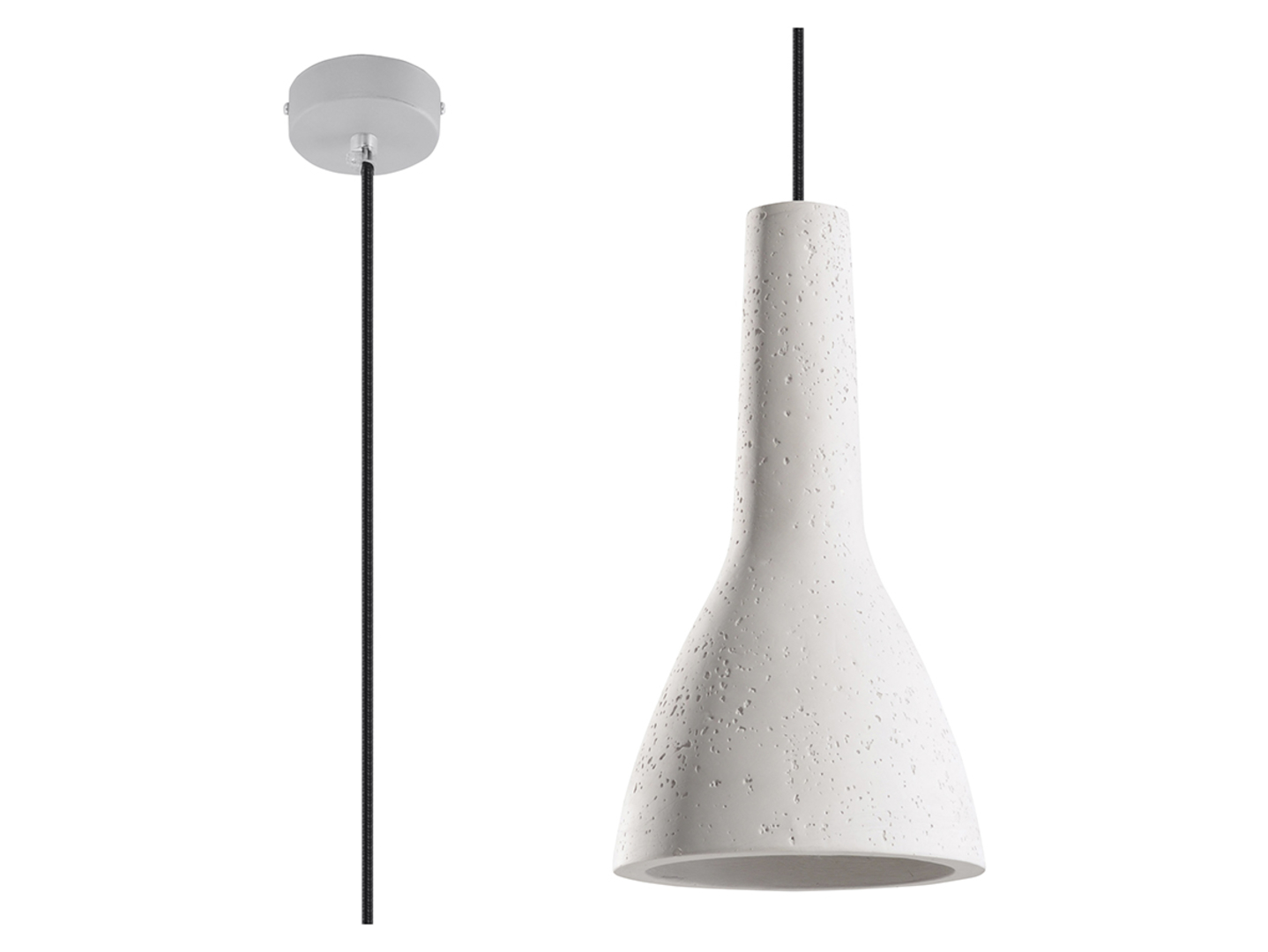 Lampa wisząca Empoli betonowa biało-szara