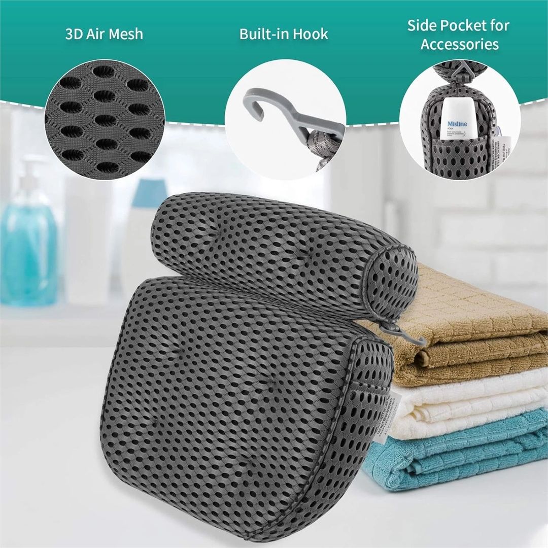 SPETLEK Waterproof Non Slip Bath Pillow for Bathtub Home Spa